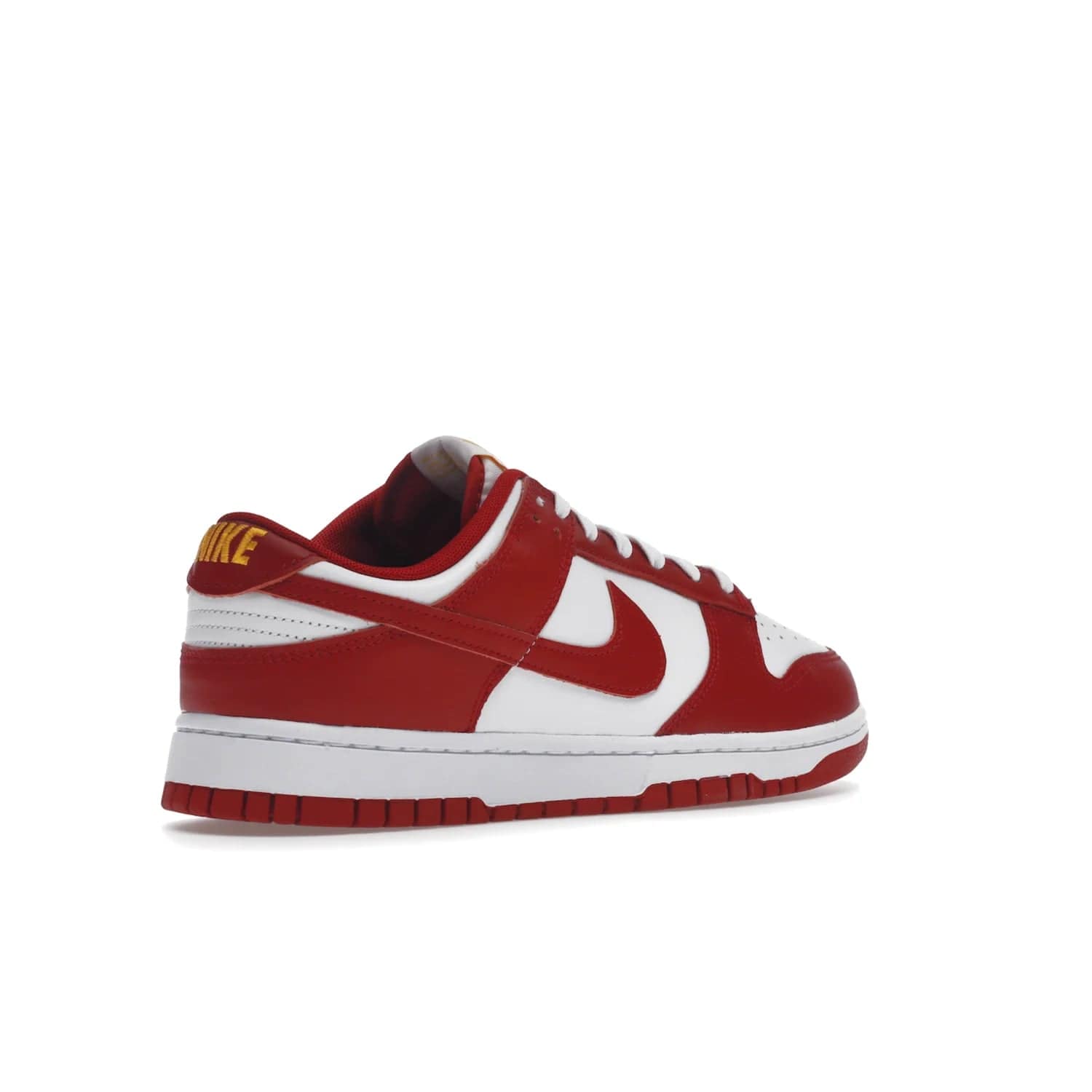 Nike Dunk Low USC - Image 33 - Only at www.BallersClubKickz.com - The Nike Dunk Low USC DD1391-602 colorway captures the eye of University of Southern California fans. Crafted with leather and rubber upper and outsole, this stylish sneaker features a white, gym red, and yellow colorway. With yellow Nike branding, white perforated vamp, and red suede Swoosh, this sneaker turns heads. Get the classic Nike Dunk Low USC releasing on November 9th, 2022.