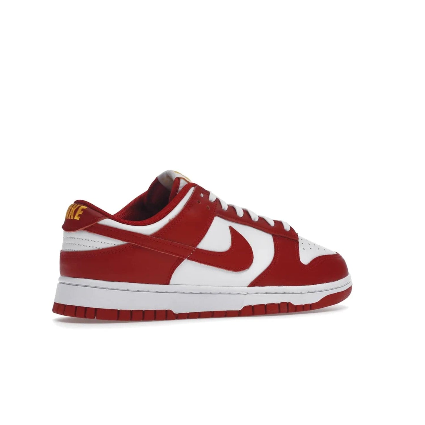 Nike Dunk Low USC - Image 34 - Only at www.BallersClubKickz.com - The Nike Dunk Low USC DD1391-602 colorway captures the eye of University of Southern California fans. Crafted with leather and rubber upper and outsole, this stylish sneaker features a white, gym red, and yellow colorway. With yellow Nike branding, white perforated vamp, and red suede Swoosh, this sneaker turns heads. Get the classic Nike Dunk Low USC releasing on November 9th, 2022.