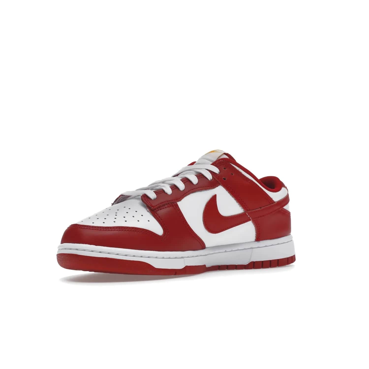 Nike Dunk Low USC - Image 15 - Only at www.BallersClubKickz.com - The Nike Dunk Low USC DD1391-602 colorway captures the eye of University of Southern California fans. Crafted with leather and rubber upper and outsole, this stylish sneaker features a white, gym red, and yellow colorway. With yellow Nike branding, white perforated vamp, and red suede Swoosh, this sneaker turns heads. Get the classic Nike Dunk Low USC releasing on November 9th, 2022.