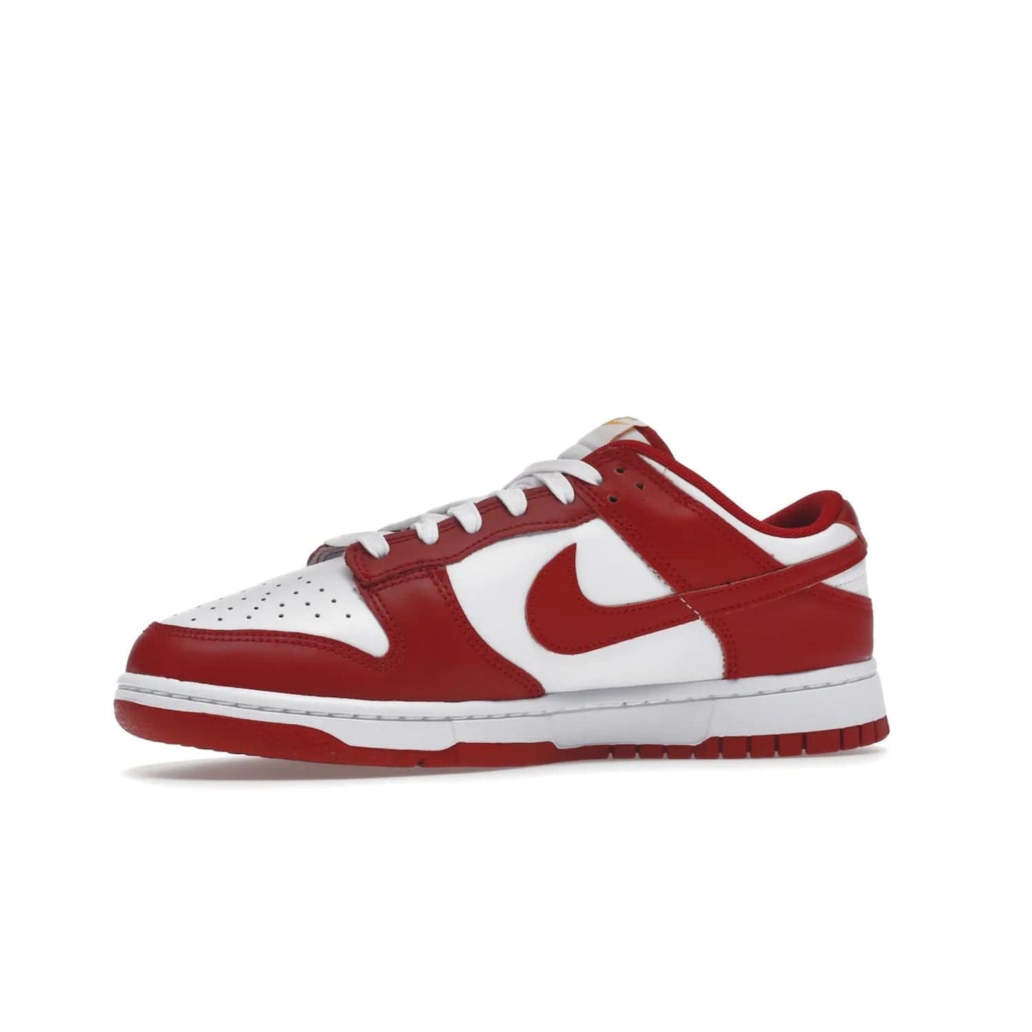 Nike Dunk Low USC - Image 17 - Only at www.BallersClubKickz.com - The Nike Dunk Low USC DD1391-602 colorway captures the eye of University of Southern California fans. Crafted with leather and rubber upper and outsole, this stylish sneaker features a white, gym red, and yellow colorway. With yellow Nike branding, white perforated vamp, and red suede Swoosh, this sneaker turns heads. Get the classic Nike Dunk Low USC releasing on November 9th, 2022.