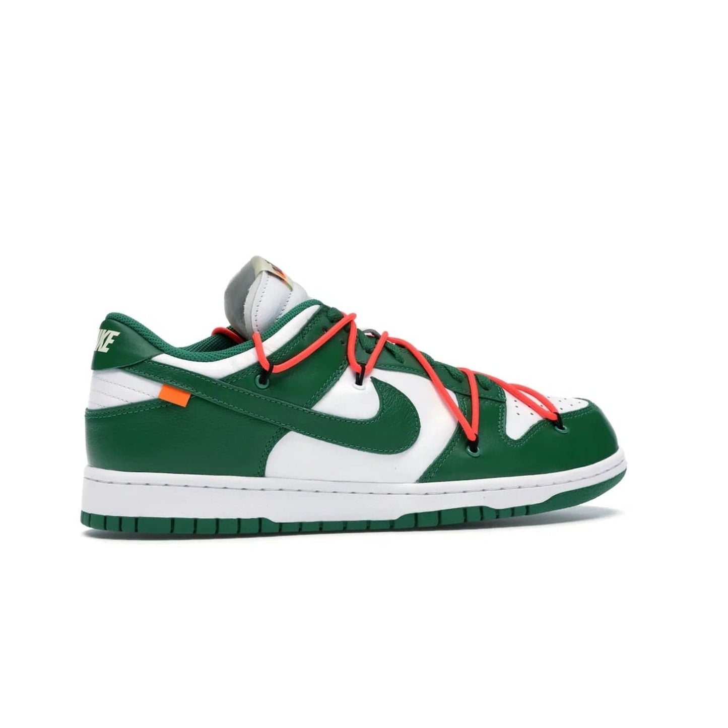 Nike Dunk Low Off-White Pine Green - Image 35 - Only at www.BallersClubKickz.com - The Nike Dunk Low Off-White Pine Green combines classic 1980s style with modern-day design. Featuring white leather uppers and pine green overlays, these classic kicks feature secondary lacing system, zip-ties and signature Off-White text. Releasing in December 2019, these shoes are a timeless classic for any wardrobe.