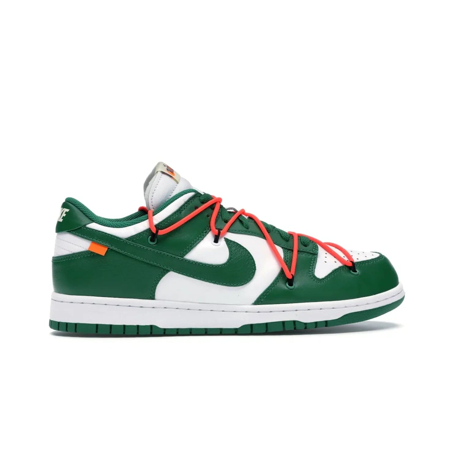 Nike Dunk Low Off-White Pine Green - Image 36 - Only at www.BallersClubKickz.com - The Nike Dunk Low Off-White Pine Green combines classic 1980s style with modern-day design. Featuring white leather uppers and pine green overlays, these classic kicks feature secondary lacing system, zip-ties and signature Off-White text. Releasing in December 2019, these shoes are a timeless classic for any wardrobe.