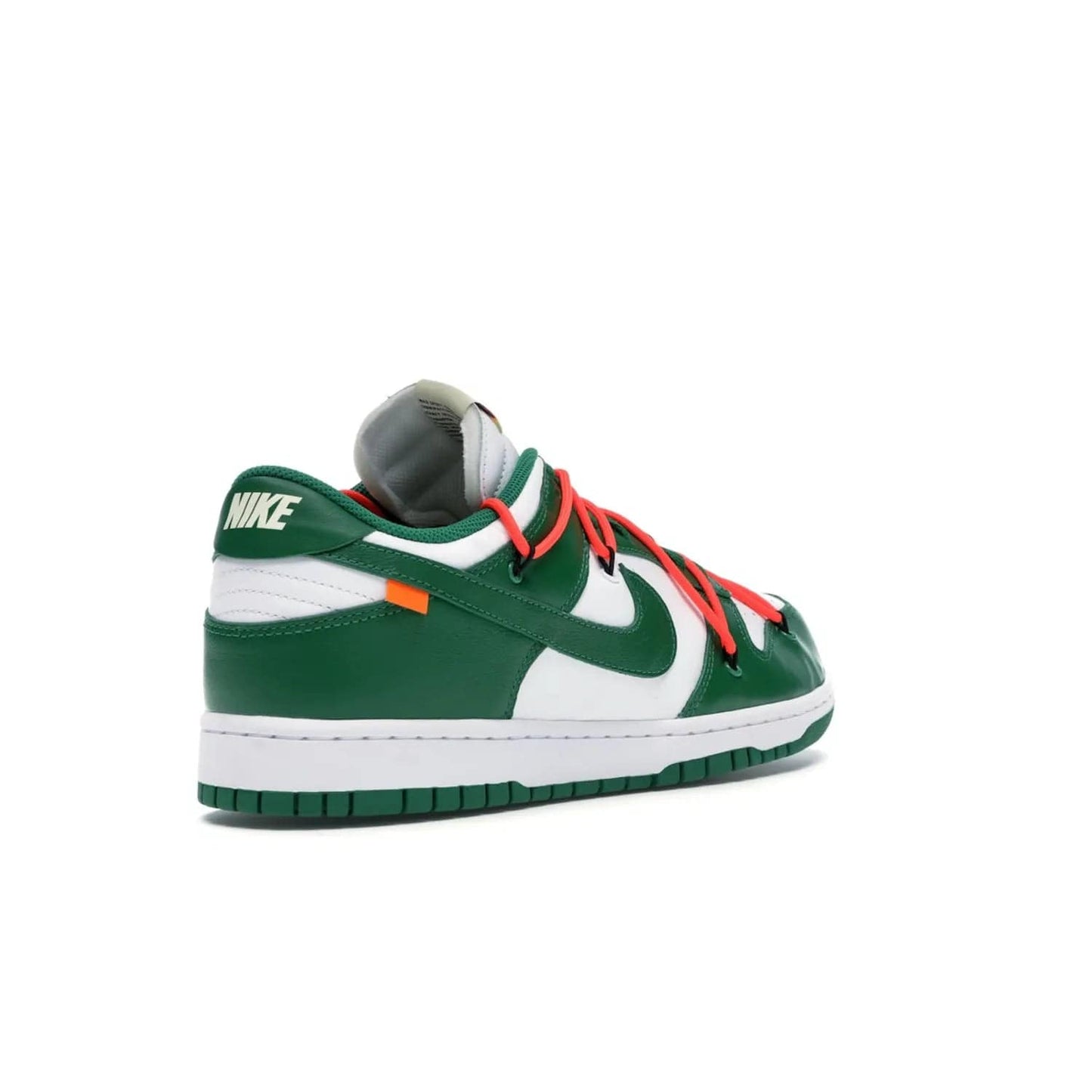 Nike Dunk Low Off-White Pine Green - Image 32 - Only at www.BallersClubKickz.com - The Nike Dunk Low Off-White Pine Green combines classic 1980s style with modern-day design. Featuring white leather uppers and pine green overlays, these classic kicks feature secondary lacing system, zip-ties and signature Off-White text. Releasing in December 2019, these shoes are a timeless classic for any wardrobe.