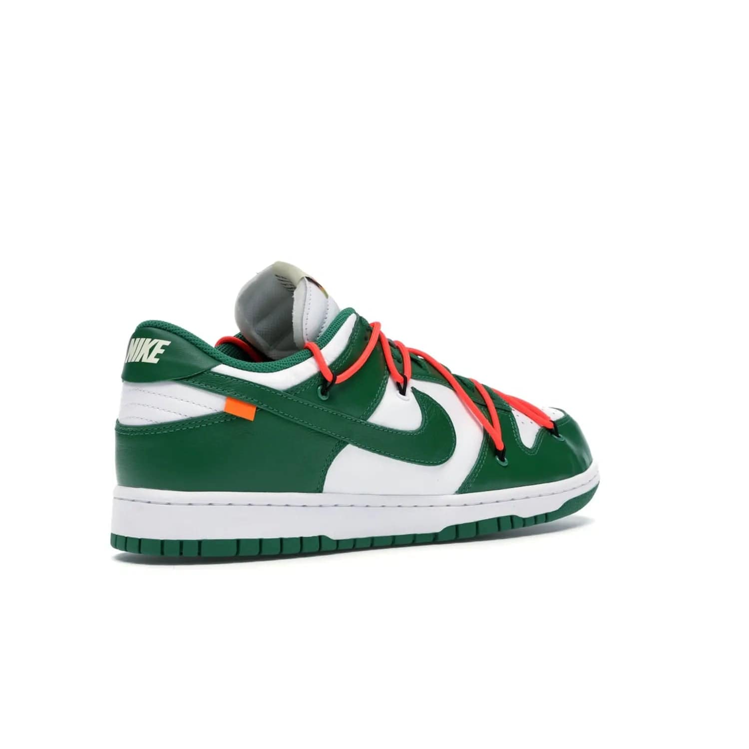 Nike Dunk Low Off-White Pine Green - Image 33 - Only at www.BallersClubKickz.com - The Nike Dunk Low Off-White Pine Green combines classic 1980s style with modern-day design. Featuring white leather uppers and pine green overlays, these classic kicks feature secondary lacing system, zip-ties and signature Off-White text. Releasing in December 2019, these shoes are a timeless classic for any wardrobe.