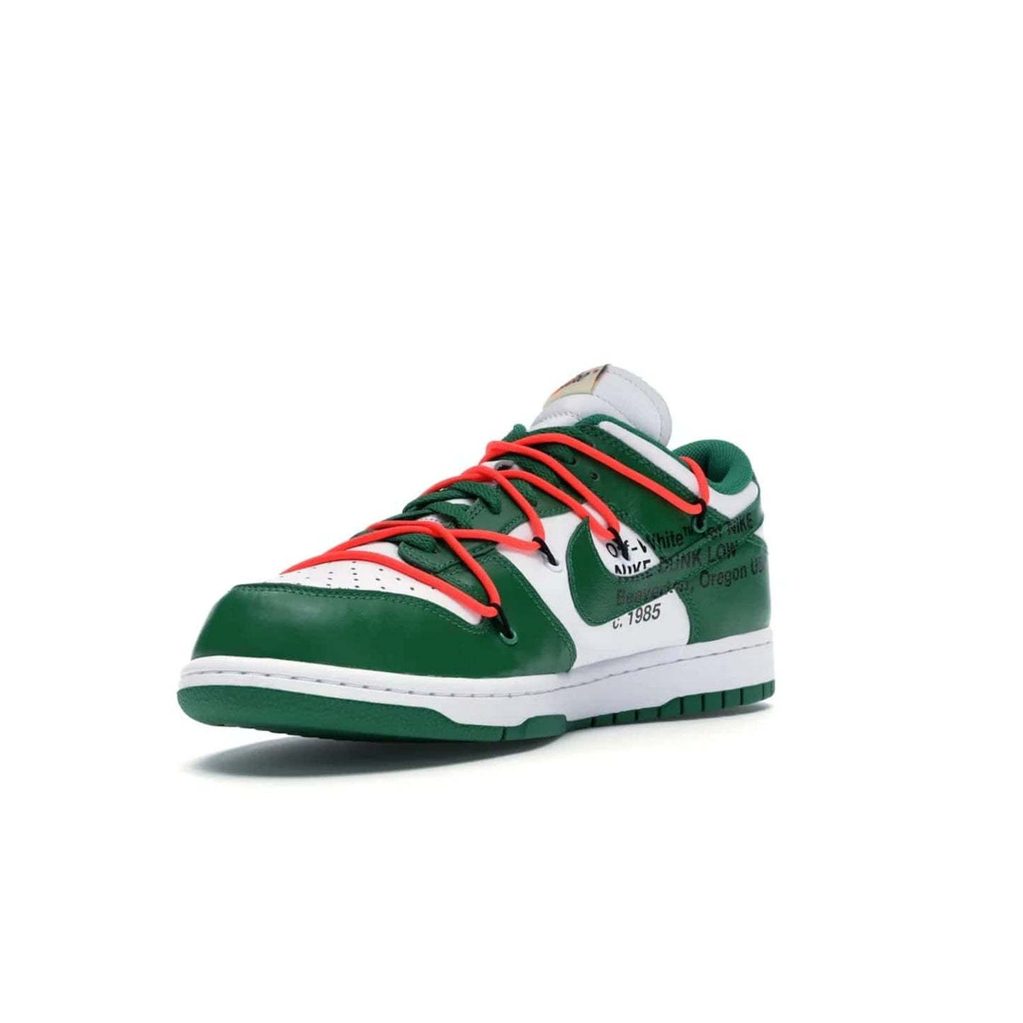 Nike Dunk Low Off-White Pine Green - Image 14 - Only at www.BallersClubKickz.com - The Nike Dunk Low Off-White Pine Green combines classic 1980s style with modern-day design. Featuring white leather uppers and pine green overlays, these classic kicks feature secondary lacing system, zip-ties and signature Off-White text. Releasing in December 2019, these shoes are a timeless classic for any wardrobe.