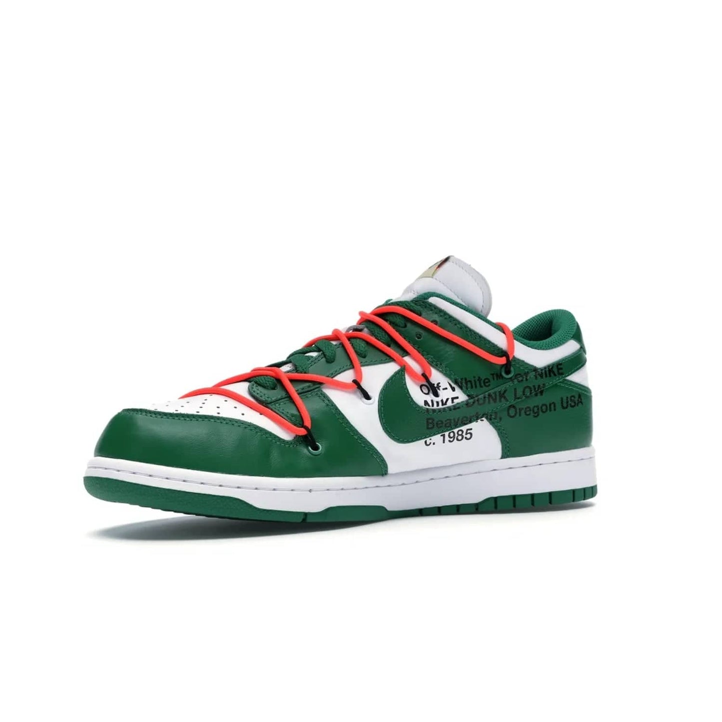 Nike Dunk Low Off-White Pine Green - Image 16 - Only at www.BallersClubKickz.com - The Nike Dunk Low Off-White Pine Green combines classic 1980s style with modern-day design. Featuring white leather uppers and pine green overlays, these classic kicks feature secondary lacing system, zip-ties and signature Off-White text. Releasing in December 2019, these shoes are a timeless classic for any wardrobe.