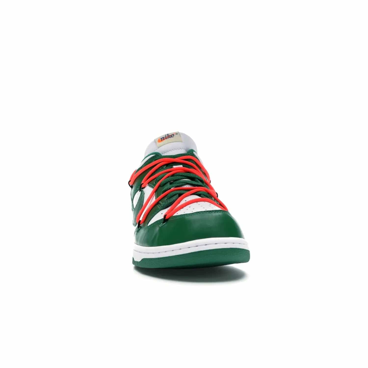 Nike Dunk Low Off-White Pine Green - Image 9 - Only at www.BallersClubKickz.com - The Nike Dunk Low Off-White Pine Green combines classic 1980s style with modern-day design. Featuring white leather uppers and pine green overlays, these classic kicks feature secondary lacing system, zip-ties and signature Off-White text. Releasing in December 2019, these shoes are a timeless classic for any wardrobe.