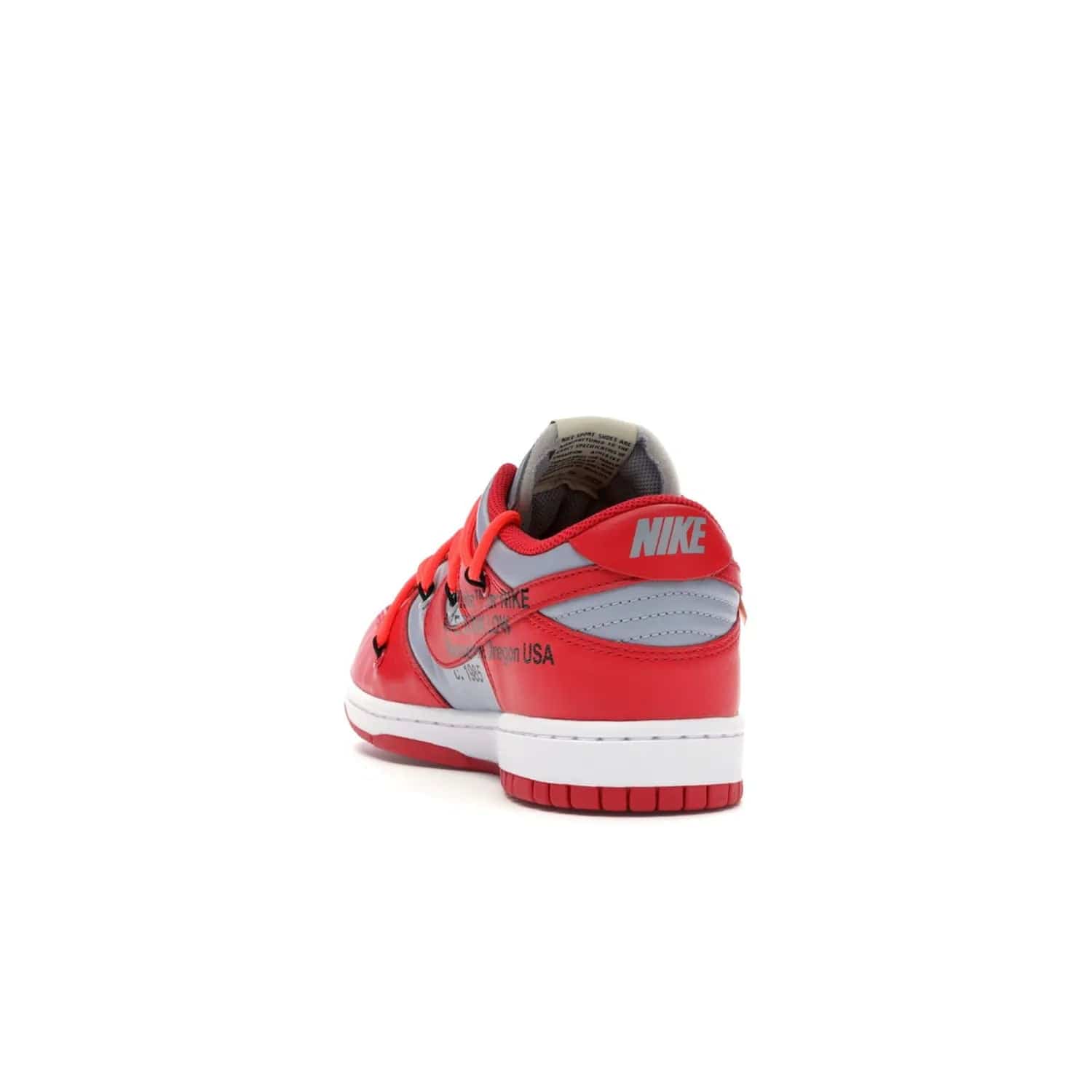 Nike Dunk Low Off-White University Red - Image 26 - Only at www.BallersClubKickz.com - The Nike Dunk Low Off-White University Red offers tribute to classic Nike Basketball silhouettes. Features include wolf grey leather, university red overlays, zip-ties, and Off-White text. Perfect for any sneaker fan, these stylish sneakers released in December of 2019.