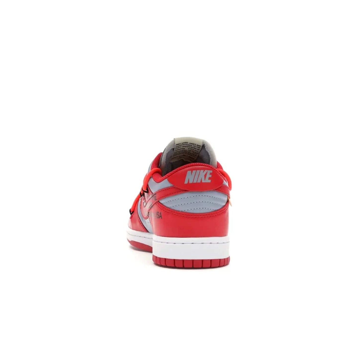 Nike Dunk Low Off-White University Red - Image 27 - Only at www.BallersClubKickz.com - The Nike Dunk Low Off-White University Red offers tribute to classic Nike Basketball silhouettes. Features include wolf grey leather, university red overlays, zip-ties, and Off-White text. Perfect for any sneaker fan, these stylish sneakers released in December of 2019.