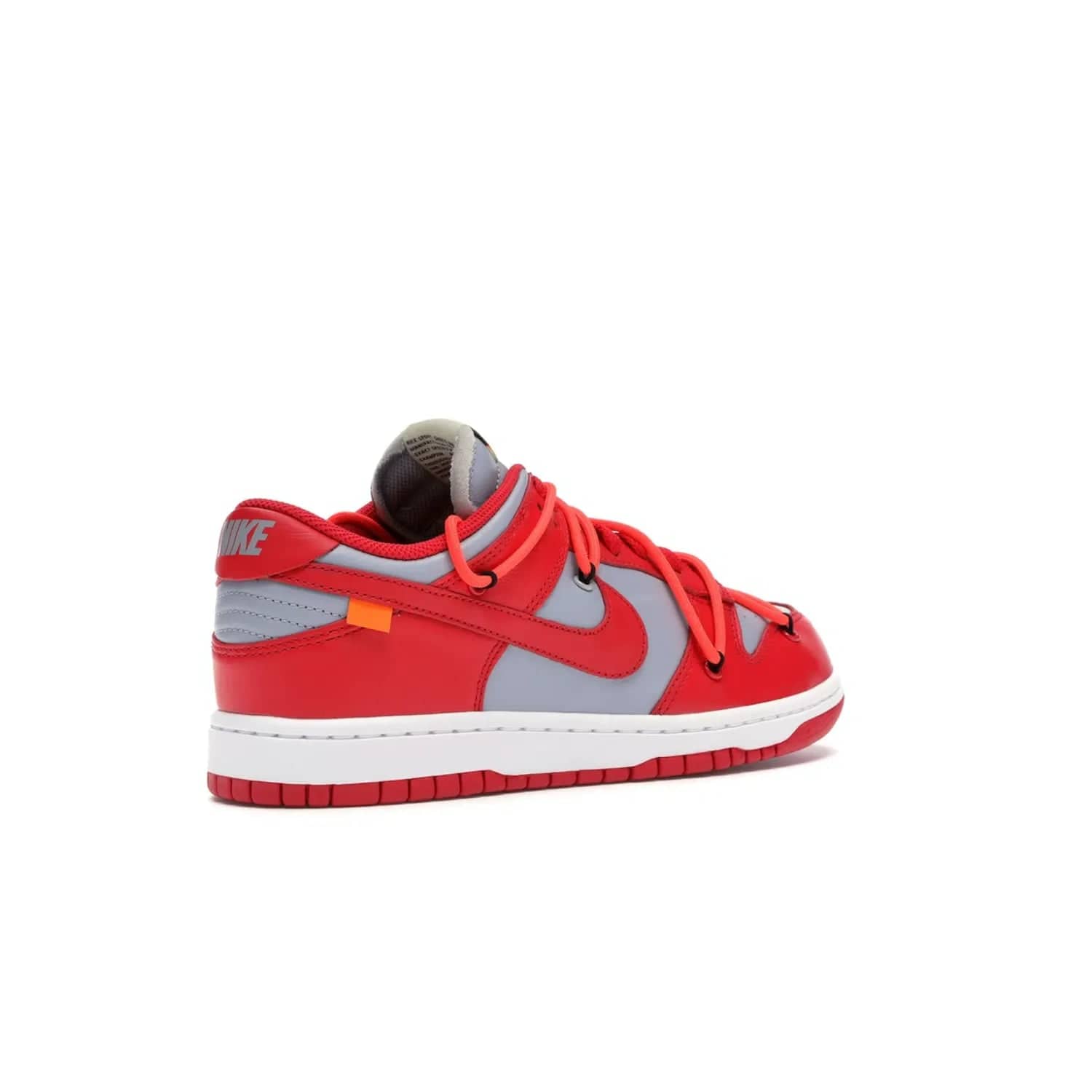 Nike Dunk Low Off-White University Red - Image 33 - Only at www.BallersClubKickz.com - The Nike Dunk Low Off-White University Red offers tribute to classic Nike Basketball silhouettes. Features include wolf grey leather, university red overlays, zip-ties, and Off-White text. Perfect for any sneaker fan, these stylish sneakers released in December of 2019.