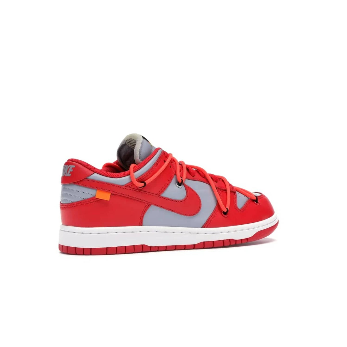 Nike Dunk Low Off-White University Red - Image 34 - Only at www.BallersClubKickz.com - The Nike Dunk Low Off-White University Red offers tribute to classic Nike Basketball silhouettes. Features include wolf grey leather, university red overlays, zip-ties, and Off-White text. Perfect for any sneaker fan, these stylish sneakers released in December of 2019.