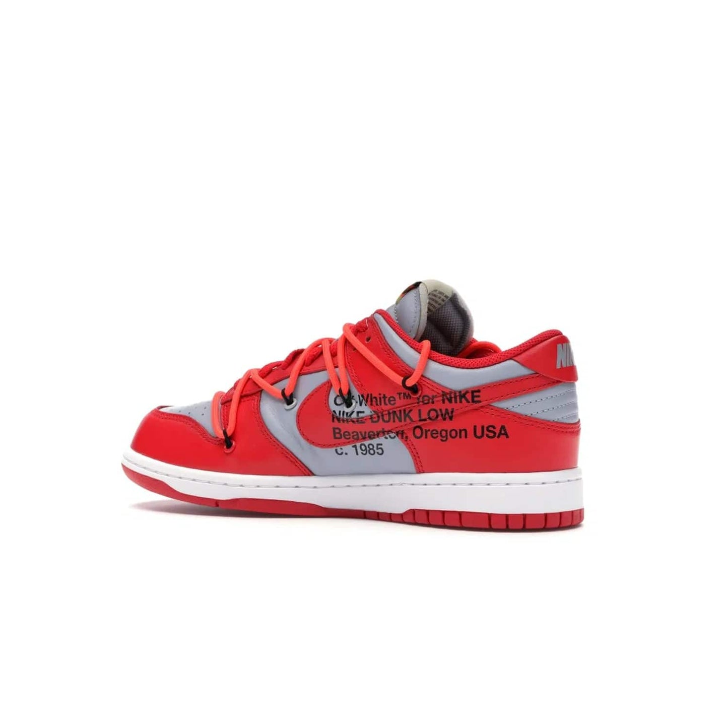 Nike Dunk Low Off-White University Red - Image 22 - Only at www.BallersClubKickz.com - The Nike Dunk Low Off-White University Red offers tribute to classic Nike Basketball silhouettes. Features include wolf grey leather, university red overlays, zip-ties, and Off-White text. Perfect for any sneaker fan, these stylish sneakers released in December of 2019.