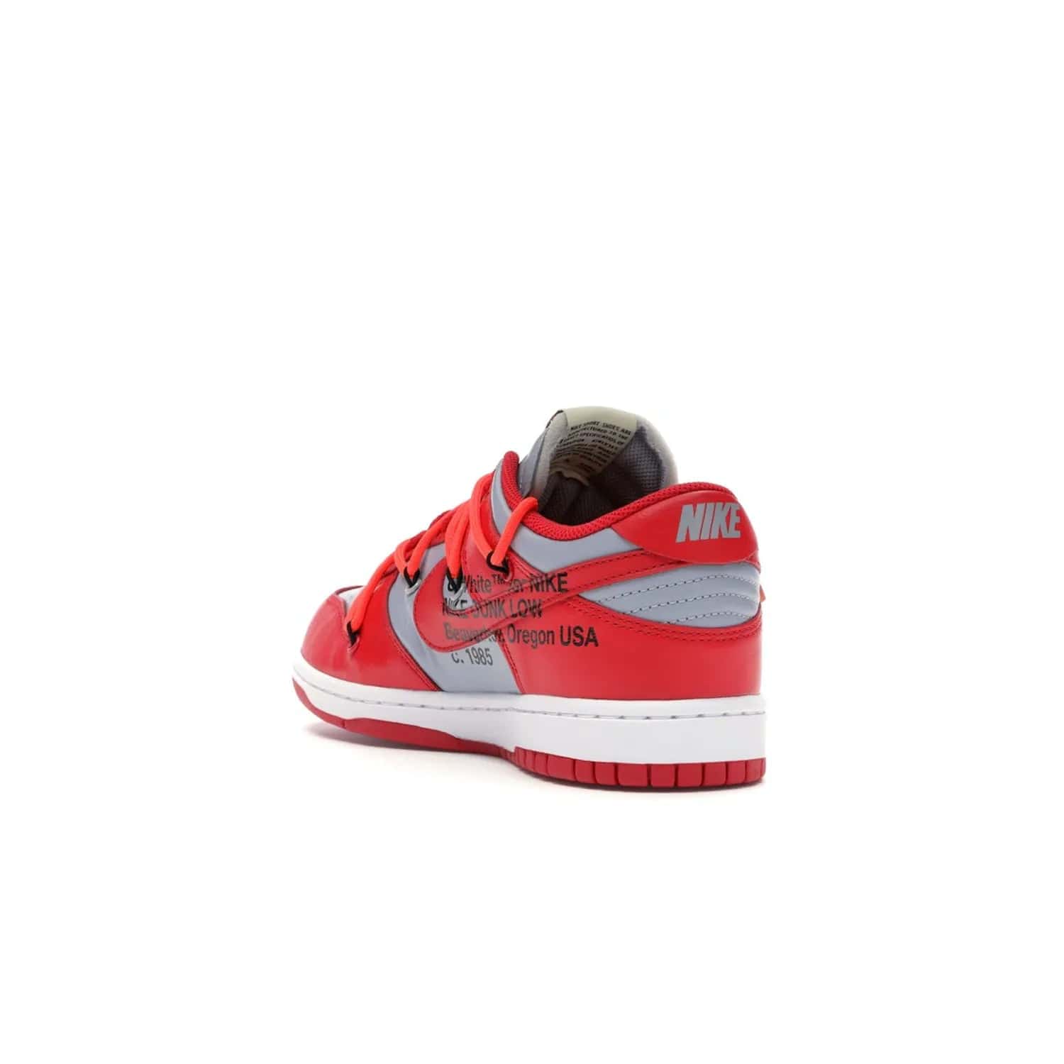 Nike Dunk Low Off-White University Red - Image 25 - Only at www.BallersClubKickz.com - The Nike Dunk Low Off-White University Red offers tribute to classic Nike Basketball silhouettes. Features include wolf grey leather, university red overlays, zip-ties, and Off-White text. Perfect for any sneaker fan, these stylish sneakers released in December of 2019.
