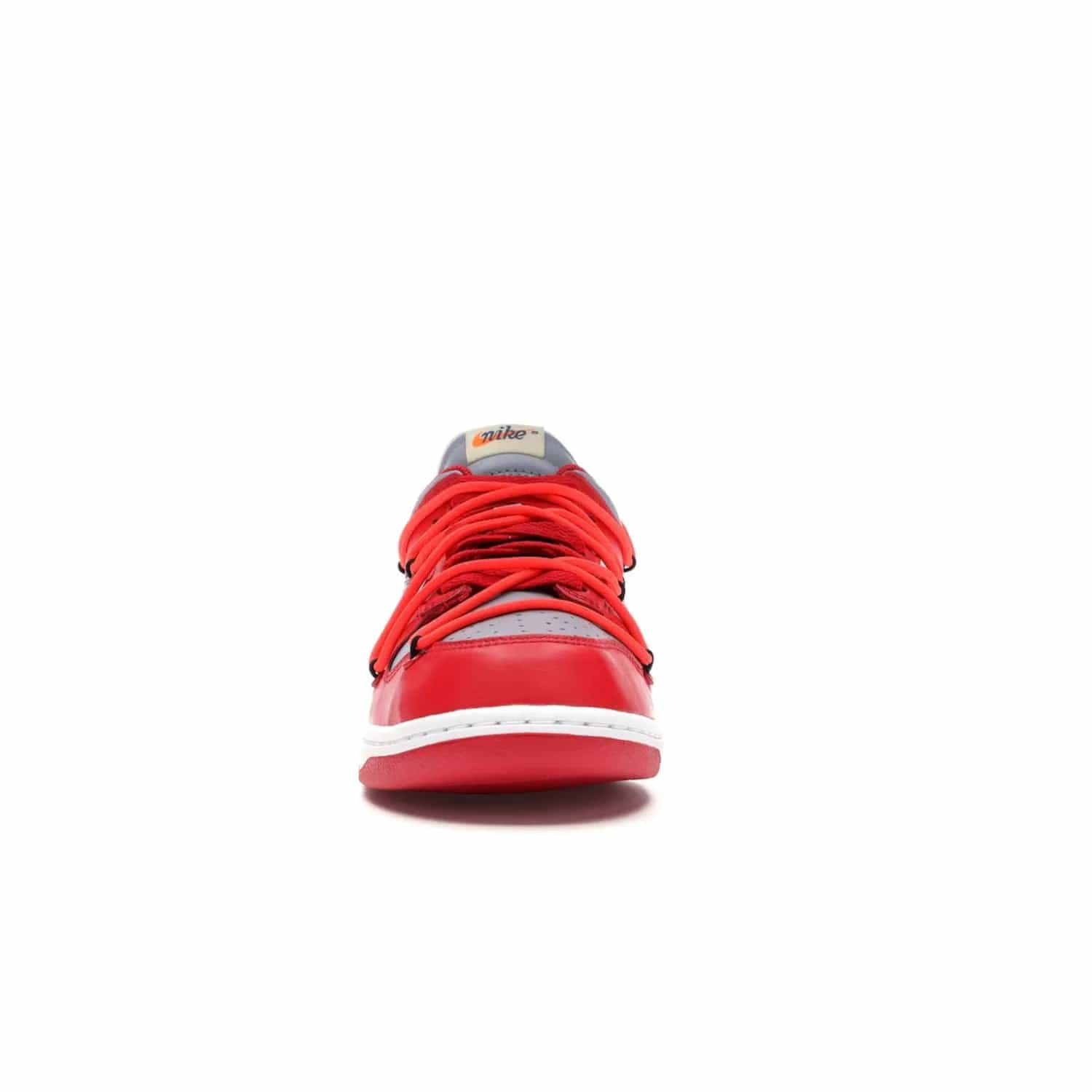 Nike Dunk Low Off-White University Red - Image 10 - Only at www.BallersClubKickz.com - The Nike Dunk Low Off-White University Red offers tribute to classic Nike Basketball silhouettes. Features include wolf grey leather, university red overlays, zip-ties, and Off-White text. Perfect for any sneaker fan, these stylish sneakers released in December of 2019.