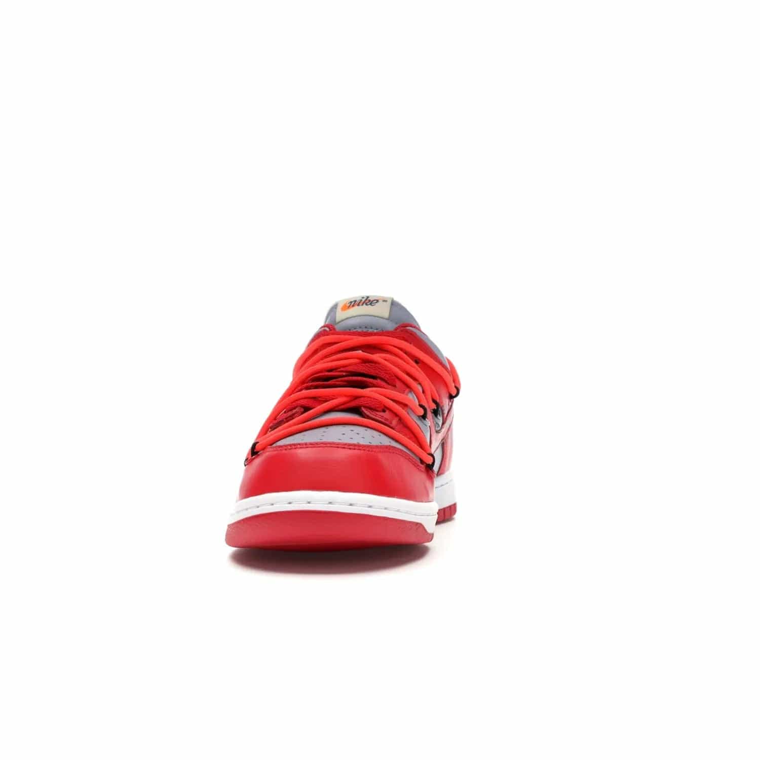 Nike Dunk Low Off-White University Red - Image 11 - Only at www.BallersClubKickz.com - The Nike Dunk Low Off-White University Red offers tribute to classic Nike Basketball silhouettes. Features include wolf grey leather, university red overlays, zip-ties, and Off-White text. Perfect for any sneaker fan, these stylish sneakers released in December of 2019.