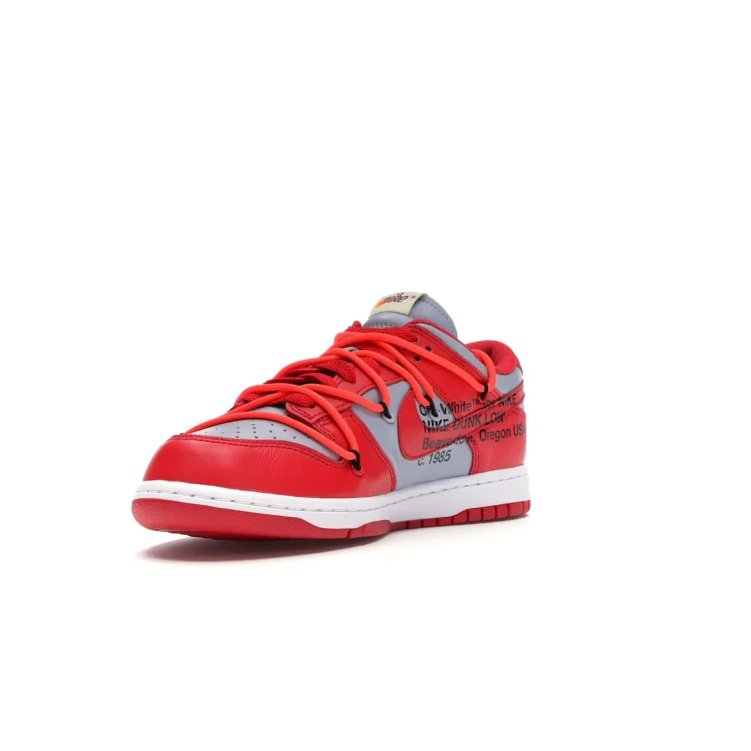 Nike Dunk Low Off-White University Red - Image 14 - Only at www.BallersClubKickz.com - The Nike Dunk Low Off-White University Red offers tribute to classic Nike Basketball silhouettes. Features include wolf grey leather, university red overlays, zip-ties, and Off-White text. Perfect for any sneaker fan, these stylish sneakers released in December of 2019.