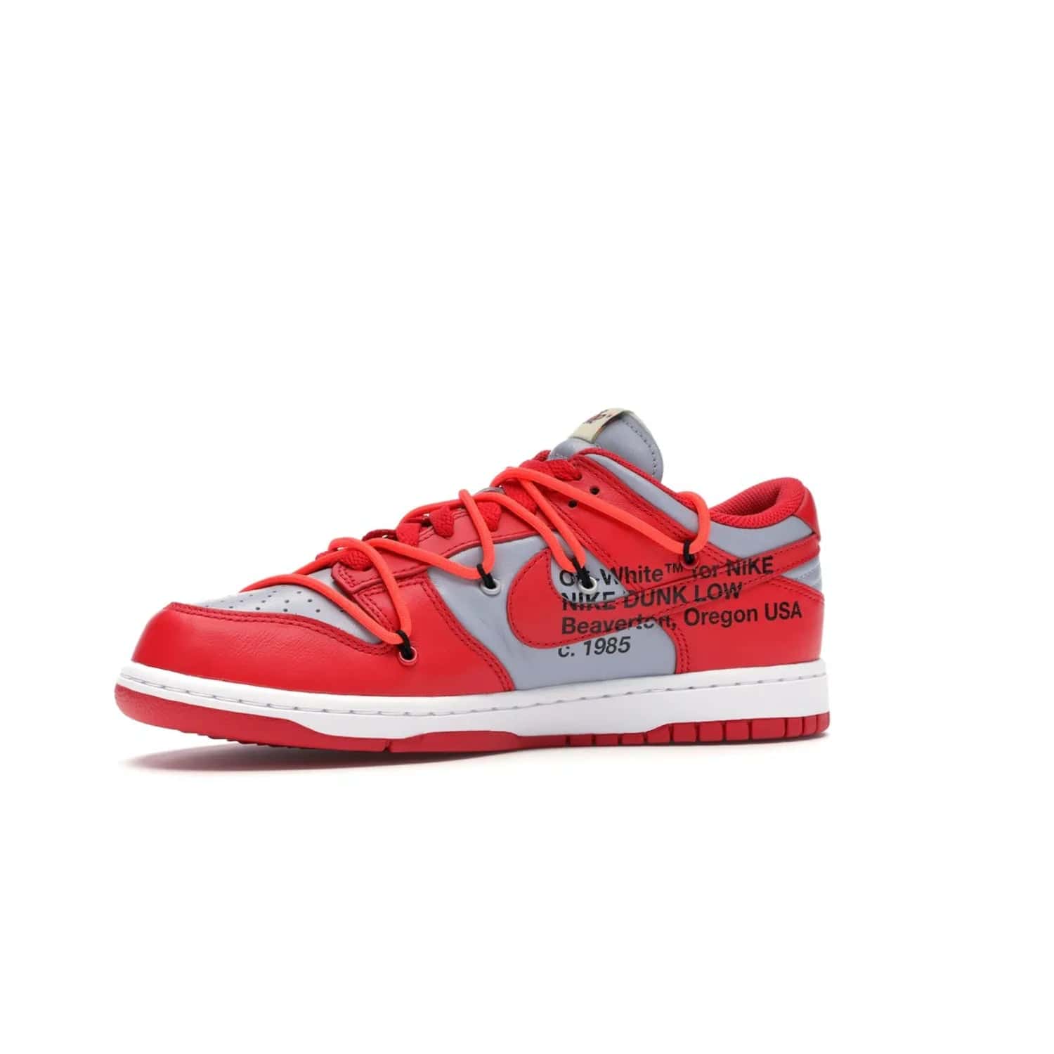 Nike Dunk Low Off-White University Red - Image 17 - Only at www.BallersClubKickz.com - The Nike Dunk Low Off-White University Red offers tribute to classic Nike Basketball silhouettes. Features include wolf grey leather, university red overlays, zip-ties, and Off-White text. Perfect for any sneaker fan, these stylish sneakers released in December of 2019.