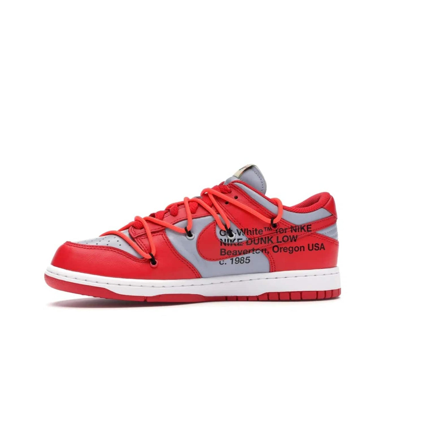 Nike Dunk Low Off-White University Red - Image 18 - Only at www.BallersClubKickz.com - The Nike Dunk Low Off-White University Red offers tribute to classic Nike Basketball silhouettes. Features include wolf grey leather, university red overlays, zip-ties, and Off-White text. Perfect for any sneaker fan, these stylish sneakers released in December of 2019.