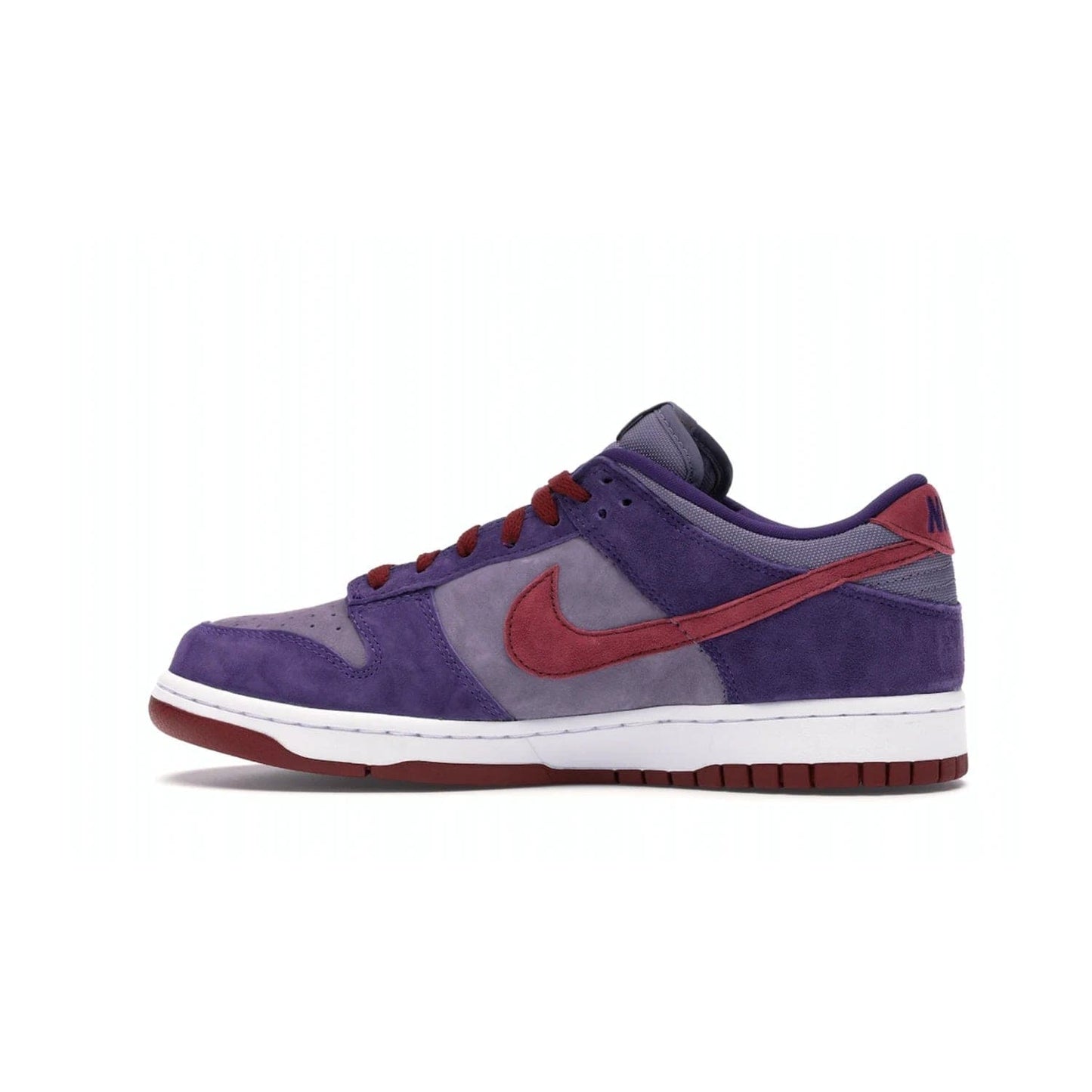 Nike Dunk Low Plum (2020) - Image 20 - Only at www.BallersClubKickz.com - Elevate your look with the Nike Dunk Low Plum (2020). Featuring a bold purple colorway, this retro-inspired silhouette is constructed of premium suede and makes for a must-have for any sneakerhead.