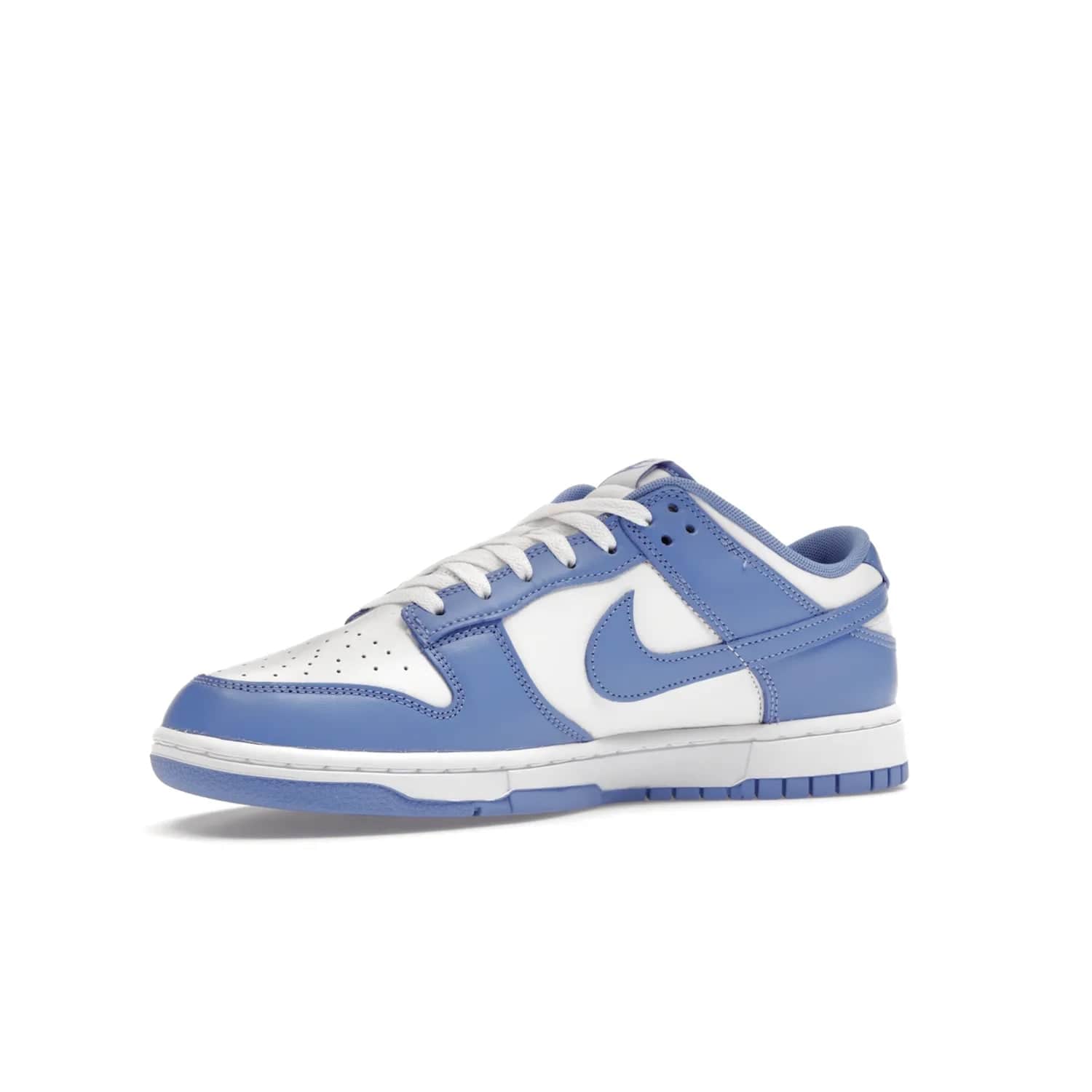 Nike Dunk Low Polar Blue - Image 16 - Only at www.BallersClubKickz.com - The Nike Dunk Low in Polar Blue combines streetwear and basketball style with leather uppers and white and Polar Blue overlays. Features include a rubber outsole, Nike Swoosh, white branding, and a padded tongue. Perfect for sports, casual, or everyday wear. On sale October 14th, 2023.