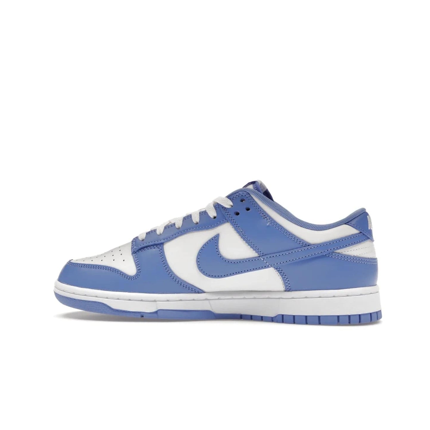 Nike Dunk Low Polar Blue - Image 20 - Only at www.BallersClubKickz.com - The Nike Dunk Low in Polar Blue combines streetwear and basketball style with leather uppers and white and Polar Blue overlays. Features include a rubber outsole, Nike Swoosh, white branding, and a padded tongue. Perfect for sports, casual, or everyday wear. On sale October 14th, 2023.