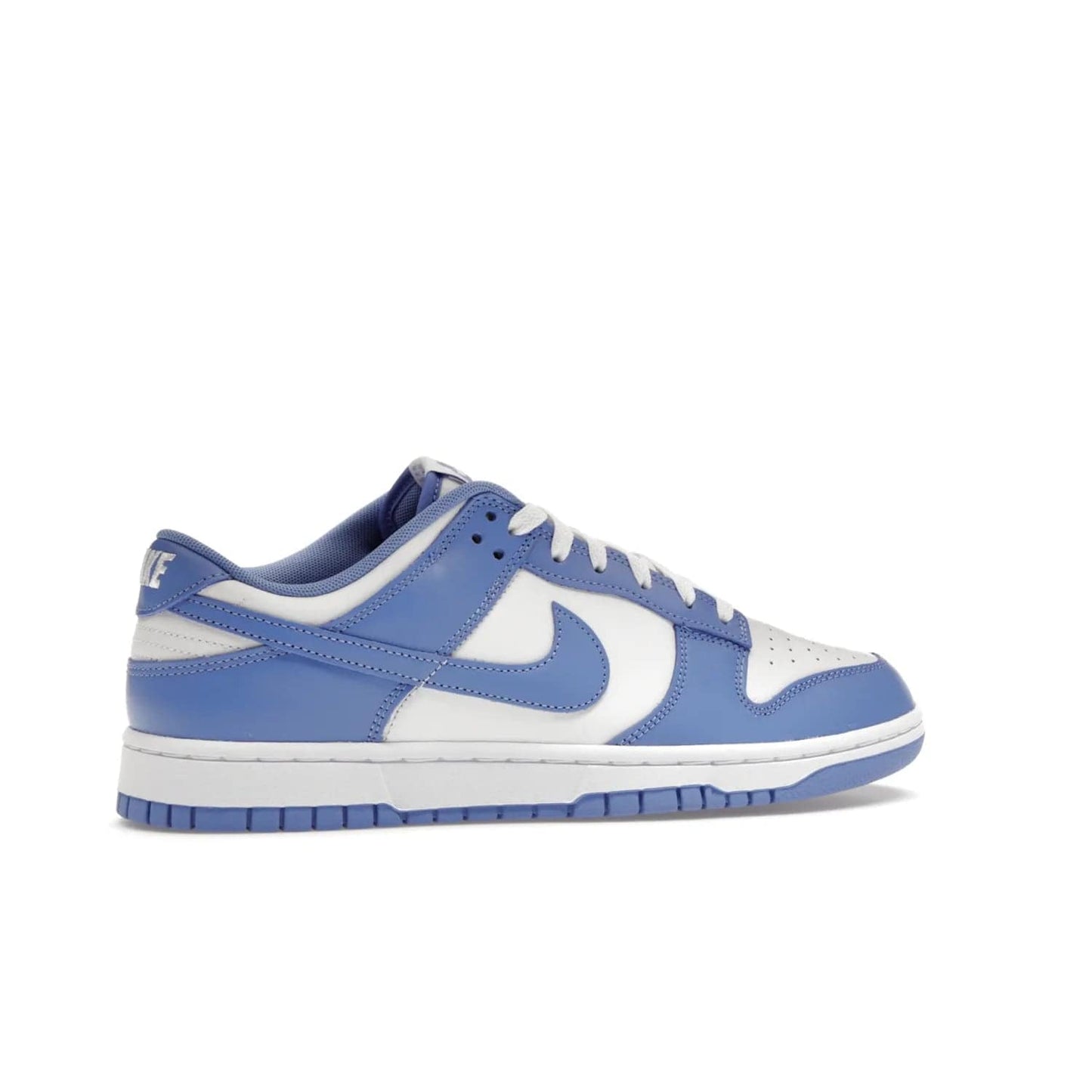 Nike Dunk Low Polar Blue - Image 35 - Only at www.BallersClubKickz.com - The Nike Dunk Low in Polar Blue combines streetwear and basketball style with leather uppers and white and Polar Blue overlays. Features include a rubber outsole, Nike Swoosh, white branding, and a padded tongue. Perfect for sports, casual, or everyday wear. On sale October 14th, 2023.