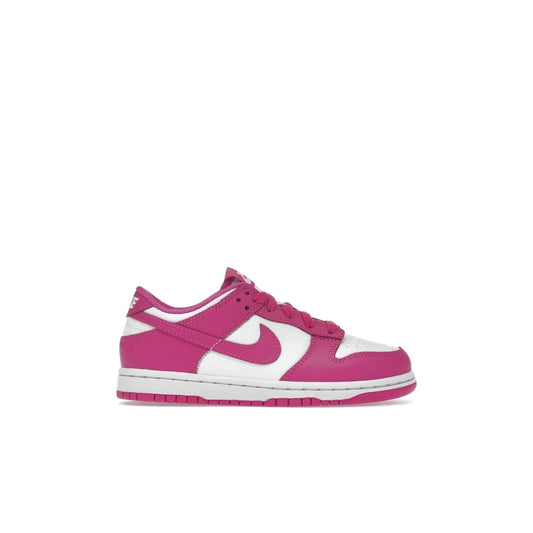 Nike Dunk Low Active Fuchsia (PS) - Image 1 - Only at www.BallersClubKickz.com - New Nike Dunk Low Active Fuchsia PS sneakers. Combines leather & synthetic material, lightweight cushioning, and superior rubber traction. Perfect for everyday wear. Released March 1, 2023.