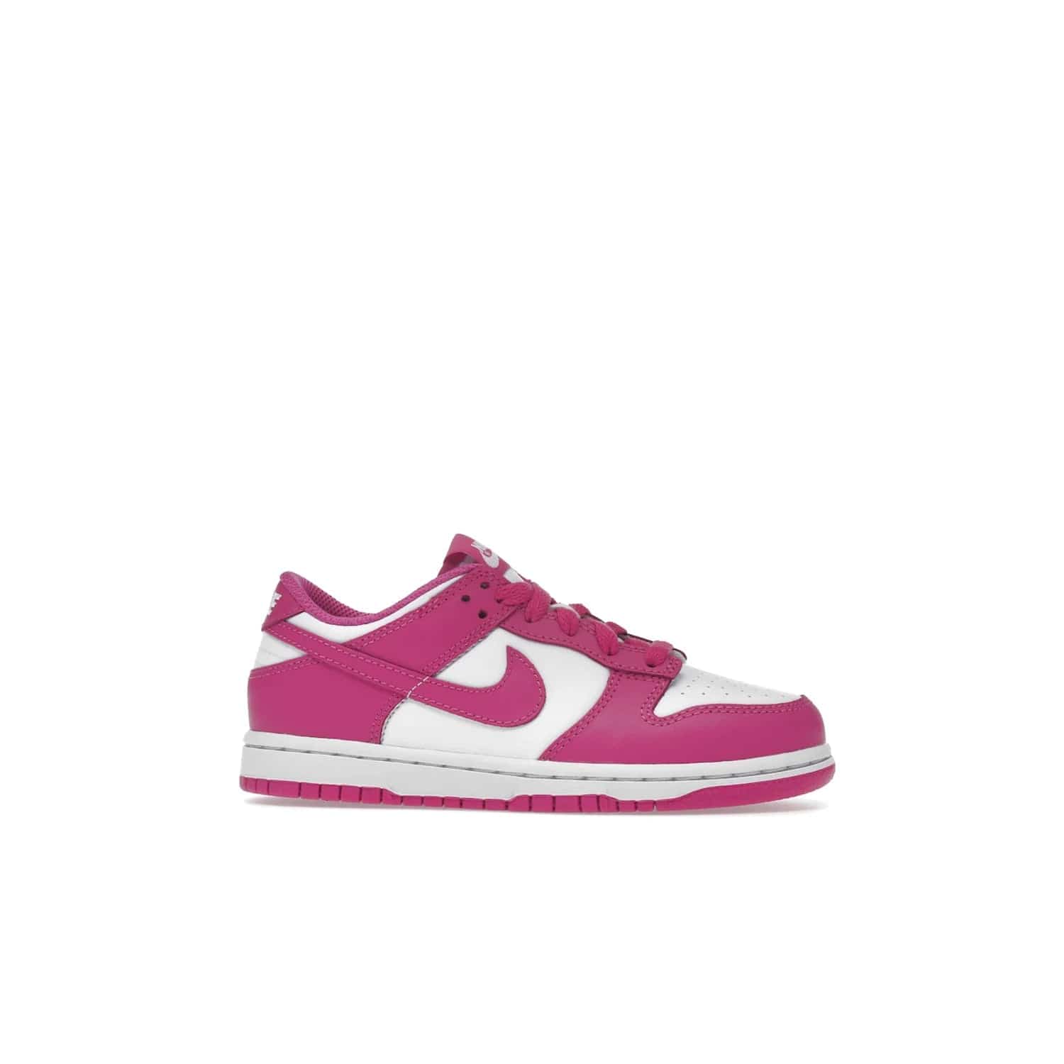 Nike Dunk Low Active Fuchsia (PS) - Image 2 - Only at www.BallersClubKickz.com - New Nike Dunk Low Active Fuchsia PS sneakers. Combines leather & synthetic material, lightweight cushioning, and superior rubber traction. Perfect for everyday wear. Released March 1, 2023.