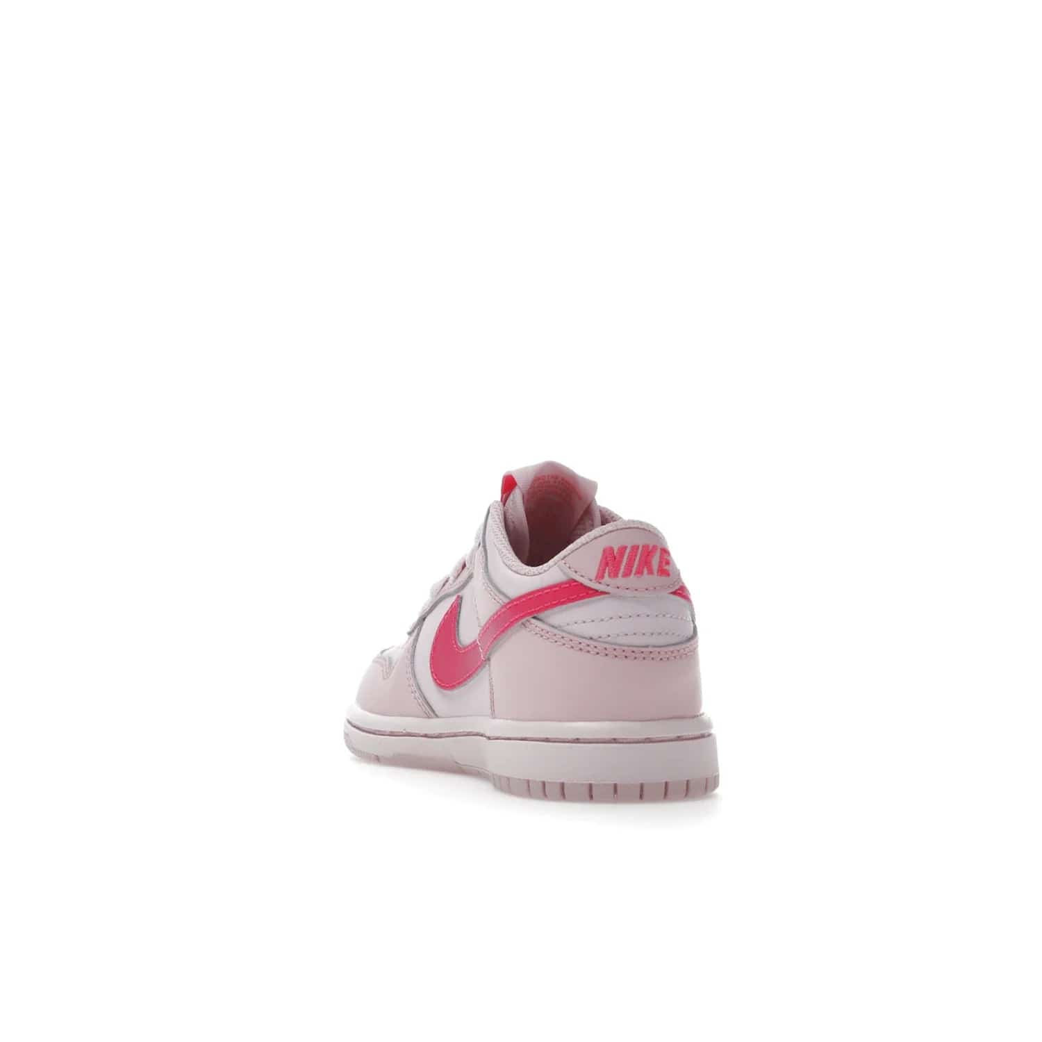 Nike Dunk Low Triple Pink (PS) - Image 26 - Only at www.BallersClubKickz.com - A stunning shoe option for completing any look: Nike Dunk Low Triple Pink (Preschool). Light pink layered leather upper with darker pink synthetic accents. Plus toe box of perforated pink leather and Nike symbol embroidered pull tab. Rubber midsole and outsole. Affordable price of $85.