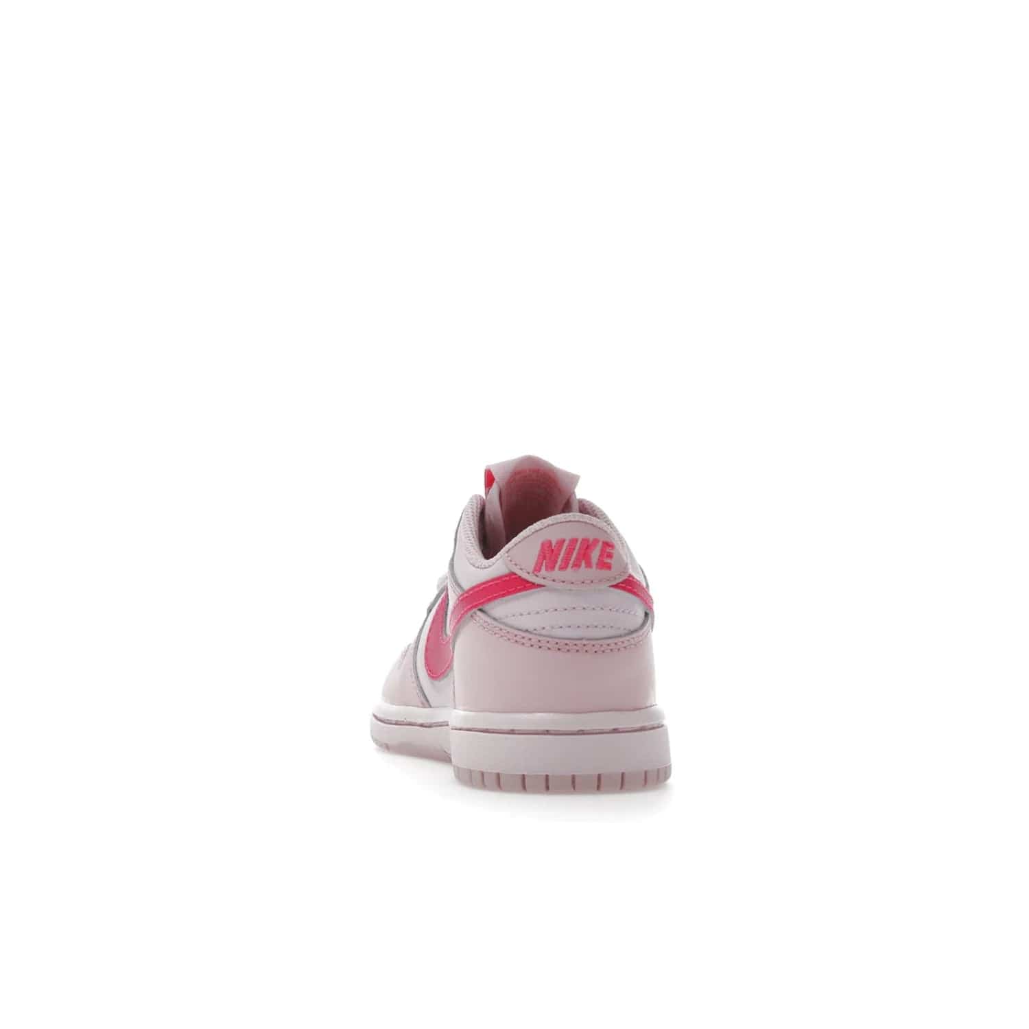 Nike Dunk Low Triple Pink (PS) - Image 27 - Only at www.BallersClubKickz.com - A stunning shoe option for completing any look: Nike Dunk Low Triple Pink (Preschool). Light pink layered leather upper with darker pink synthetic accents. Plus toe box of perforated pink leather and Nike symbol embroidered pull tab. Rubber midsole and outsole. Affordable price of $85.