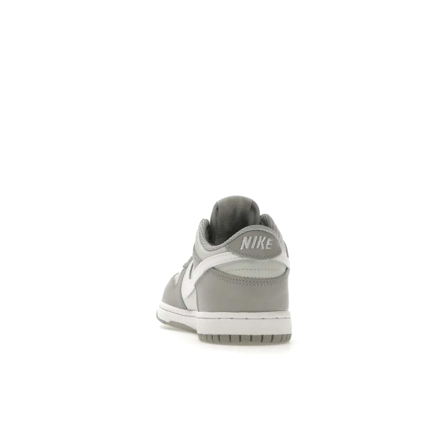 Nike Dunk Low Two-Toned Grey (PS) - Image 27 - Only at www.BallersClubKickz.com - Classic Nike style for your little one with the Nike Dunk Low Two-Toned Grey (Preschool). White laces, white tongue, white leather swoosh, grey sole & midsole, and patches of grey leather are timeless classics. Released March 2022 for comfort & style.