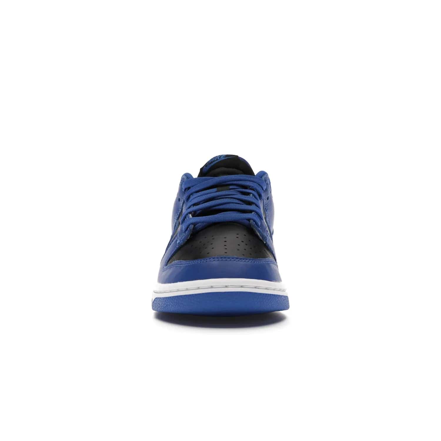 Nike Dunk Low Retro Black Hyper Cobalt (2021) - Image 10 - Only at www.BallersClubKickz.com - New limited-release Nike Dunk Low Retro Black/Hyper Cobalt (2021). The upper features a mix of black and hyper cobalt leather overlays, a classic basketball design and embroidered black "NIKE" branding. Get the shoe now for $100 and make a statement.