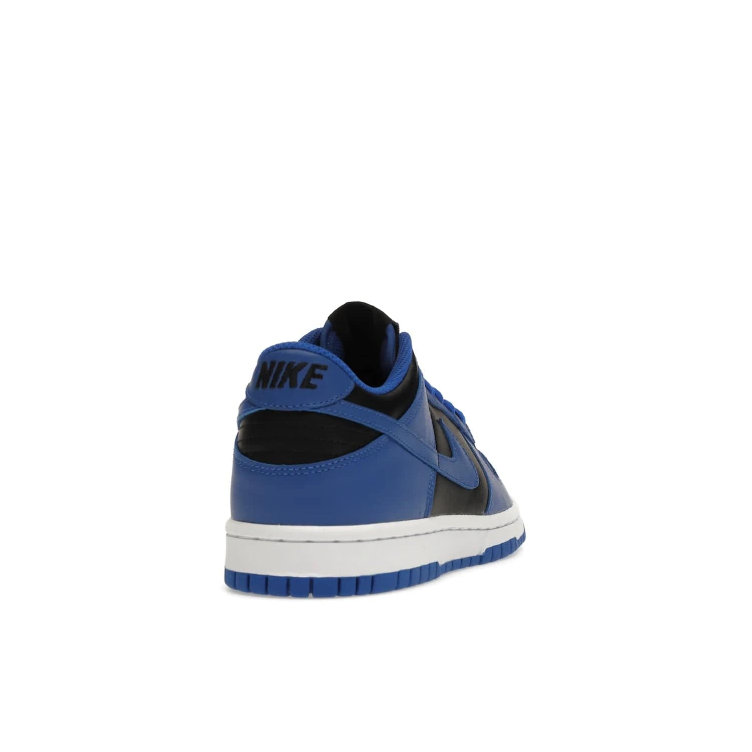 Nike Dunk Low Retro Hyper Cobalt (GS) - Image 30 - Only at www.BallersClubKickz.com - The Nike Dunk Low Retro Hyper Cobalt GS: black leather upper with vibrant Hyper Cobalt overlays, padded nylon tongue & mesh collar, white midsole & Hyper Cobalt outsole. Released on 18th Feb 2021, $85.