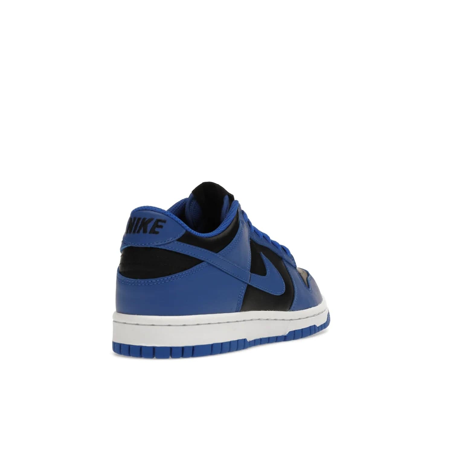 Nike Dunk Low Retro Hyper Cobalt (GS) - Image 31 - Only at www.BallersClubKickz.com - The Nike Dunk Low Retro Hyper Cobalt GS: black leather upper with vibrant Hyper Cobalt overlays, padded nylon tongue & mesh collar, white midsole & Hyper Cobalt outsole. Released on 18th Feb 2021, $85.
