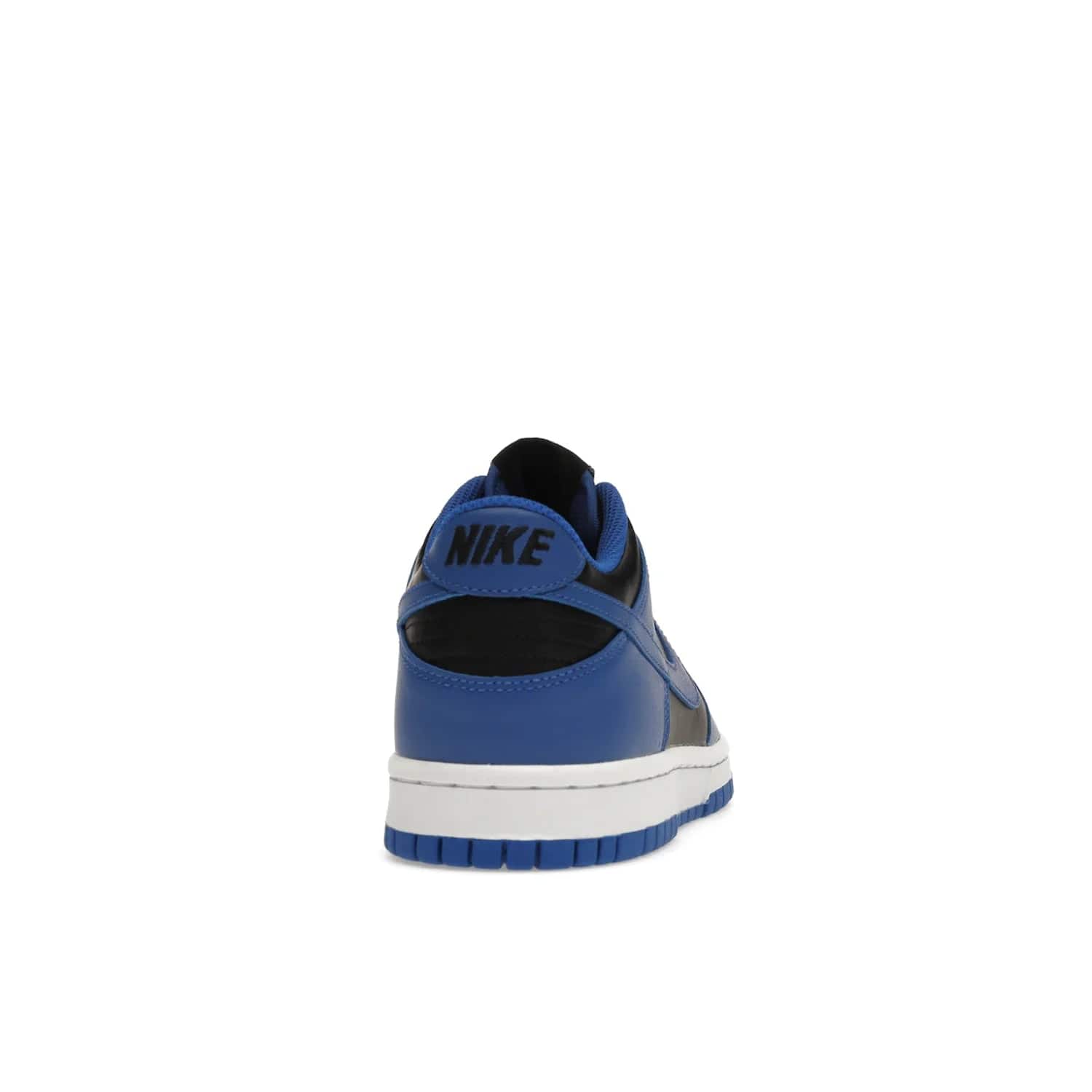 Nike Dunk Low Retro Hyper Cobalt (GS) - Image 29 - Only at www.BallersClubKickz.com - The Nike Dunk Low Retro Hyper Cobalt GS: black leather upper with vibrant Hyper Cobalt overlays, padded nylon tongue & mesh collar, white midsole & Hyper Cobalt outsole. Released on 18th Feb 2021, $85.