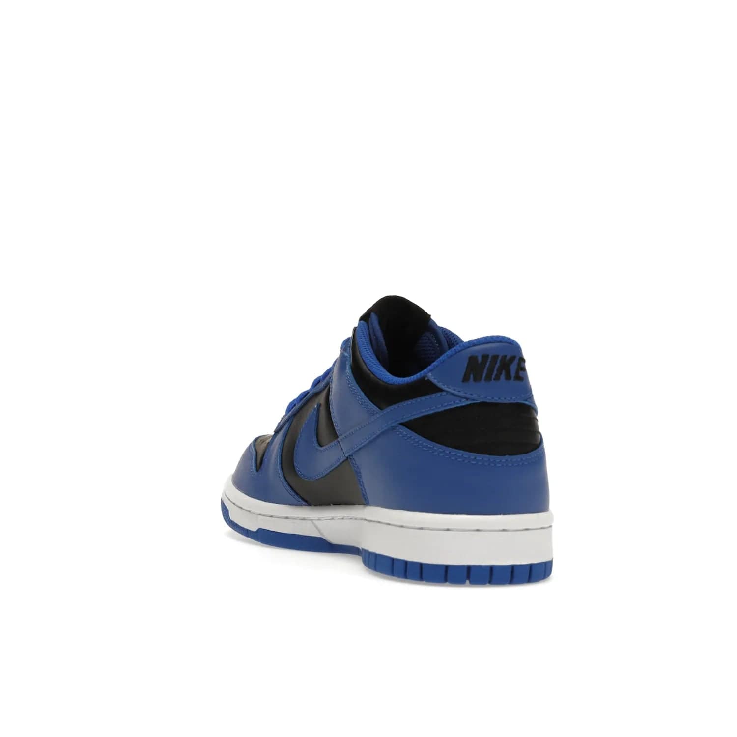 Nike Dunk Low Retro Hyper Cobalt (GS) - Image 26 - Only at www.BallersClubKickz.com - The Nike Dunk Low Retro Hyper Cobalt GS: black leather upper with vibrant Hyper Cobalt overlays, padded nylon tongue & mesh collar, white midsole & Hyper Cobalt outsole. Released on 18th Feb 2021, $85.