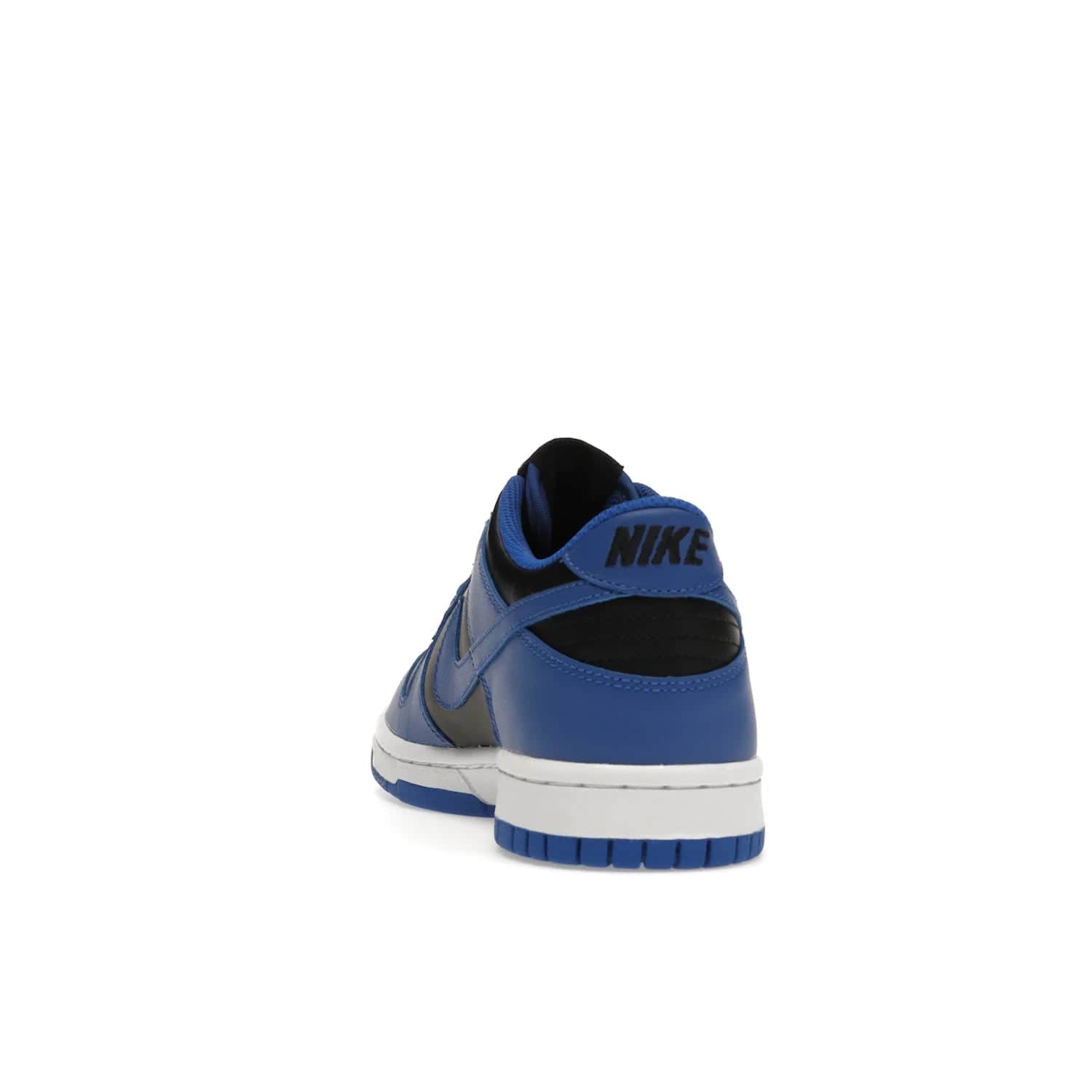 Nike Dunk Low Retro Hyper Cobalt (GS) - Image 27 - Only at www.BallersClubKickz.com - The Nike Dunk Low Retro Hyper Cobalt GS: black leather upper with vibrant Hyper Cobalt overlays, padded nylon tongue & mesh collar, white midsole & Hyper Cobalt outsole. Released on 18th Feb 2021, $85.
