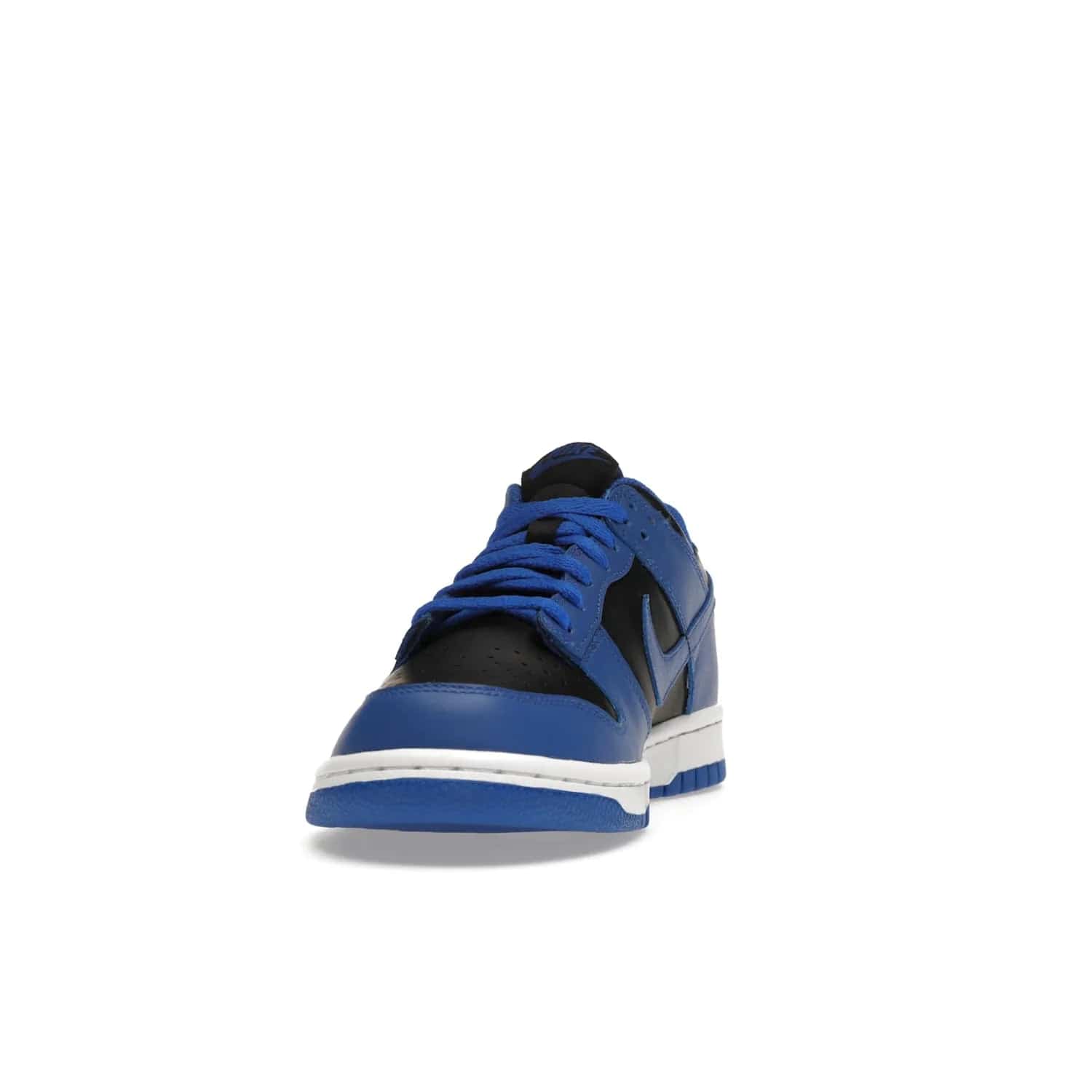 Nike Dunk Low Retro Hyper Cobalt (GS) - Image 12 - Only at www.BallersClubKickz.com - The Nike Dunk Low Retro Hyper Cobalt GS: black leather upper with vibrant Hyper Cobalt overlays, padded nylon tongue & mesh collar, white midsole & Hyper Cobalt outsole. Released on 18th Feb 2021, $85.