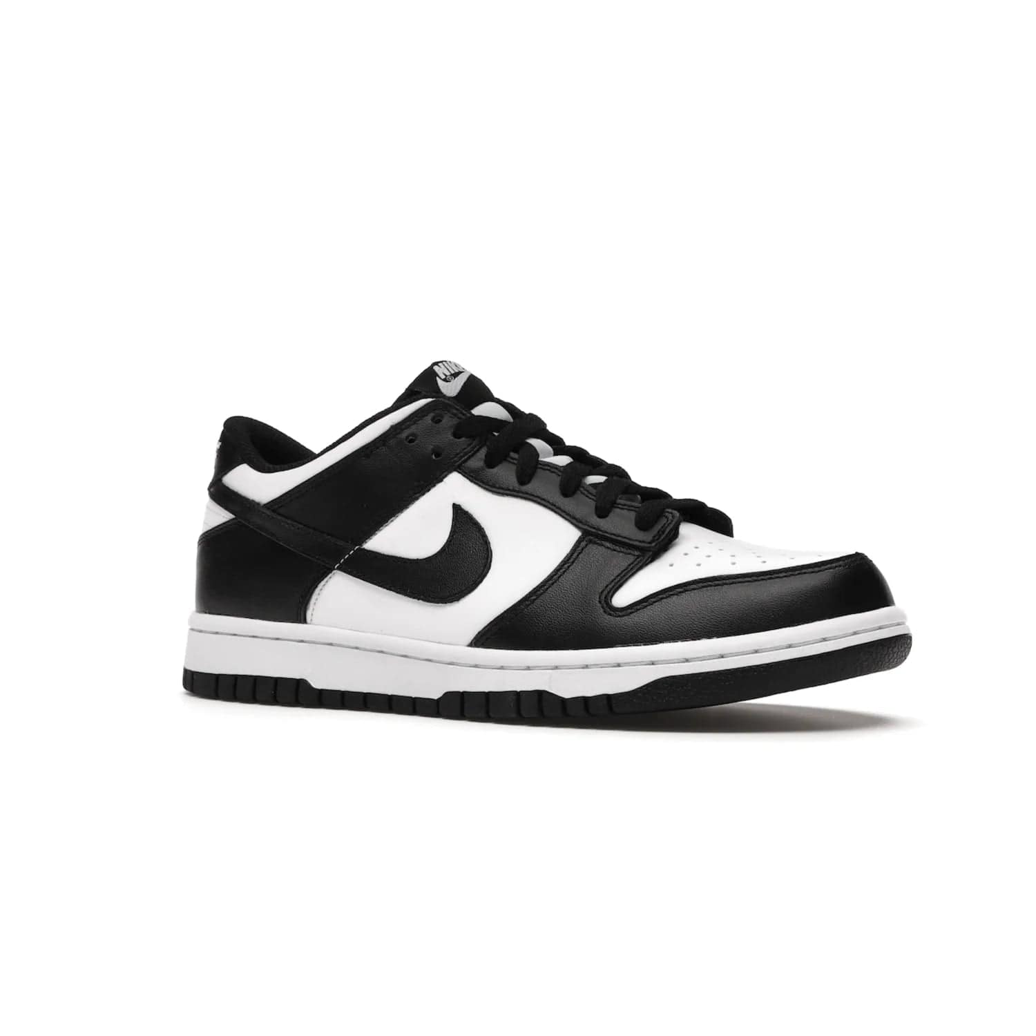Nike Dunk Low Retro White Black Panda (2021) (GS) - Image 4 - Only at www.BallersClubKickz.com - Upgrade your style with the Nike Dunk Low Retro White Black (GS). Featuring premium leather, iconic Nike text, signature Swoosh logo and striking black/white colorway, this striking silhouette is the perfect mix of style and comfort. Colorway released in March 2021.
