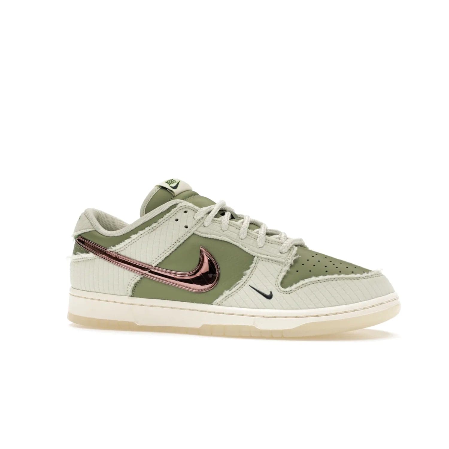Nike Dunk Low Retro PRM Kyler Murray Be 1 of One - Image 3 - Only at www.BallersClubKickz.com - Introducing the Nike Dunk Low Retro PRM Kyler Murray "Be 1 of One"! A Sea Glass upper with Sail and Oil Green accents, finished with Rose Gold accents. Drop date: November 10th.