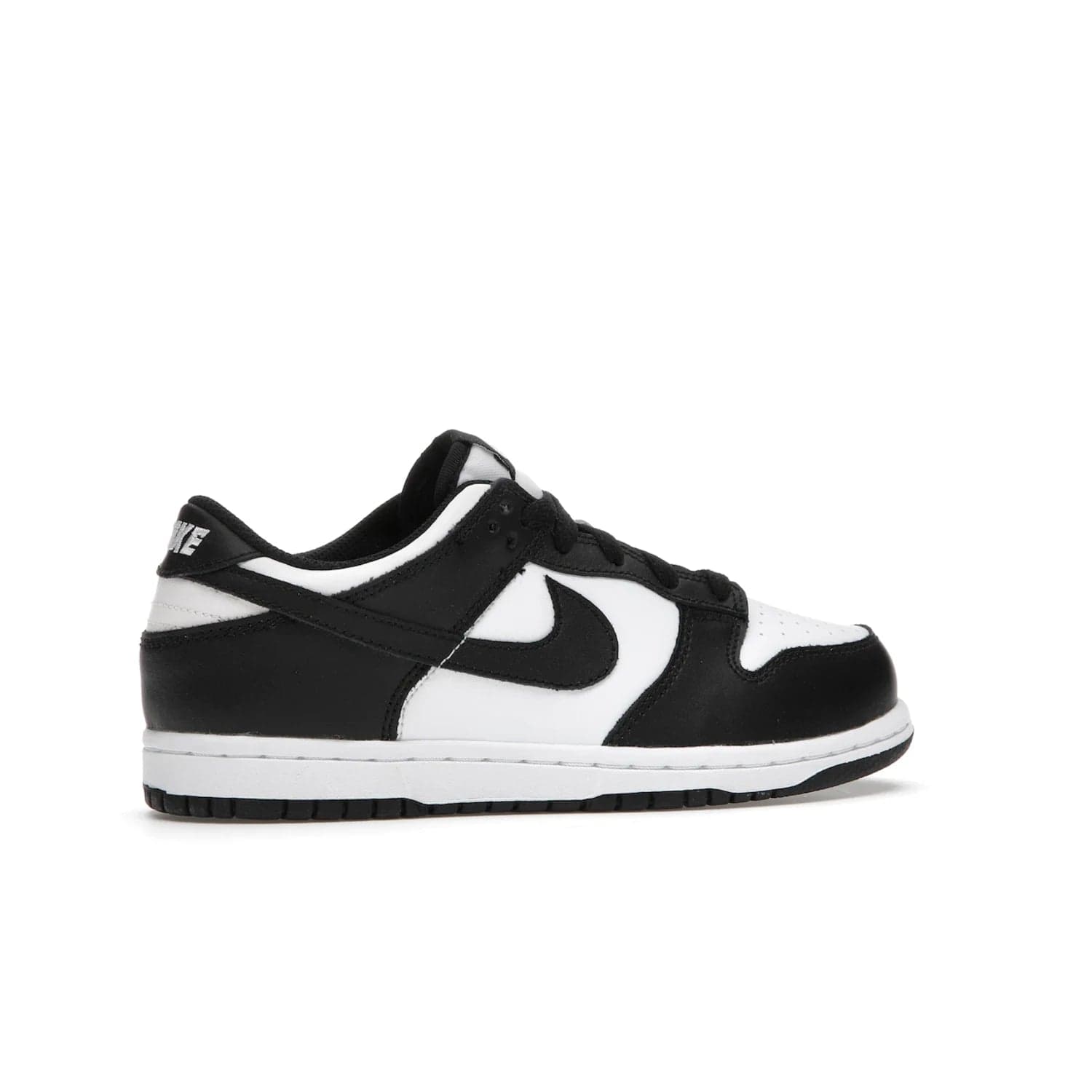 Nike Dunk Low Retro White Black Panda (2021) (PS) - Image 35 - Only at www.BallersClubKickz.com - Retro basketball style with modern updates: Nike Dunk Low PS White/Black. Find the classic sneaker with all-white leather upper, black overlays, black Swoosh branding an more. Originally released in March 2021.