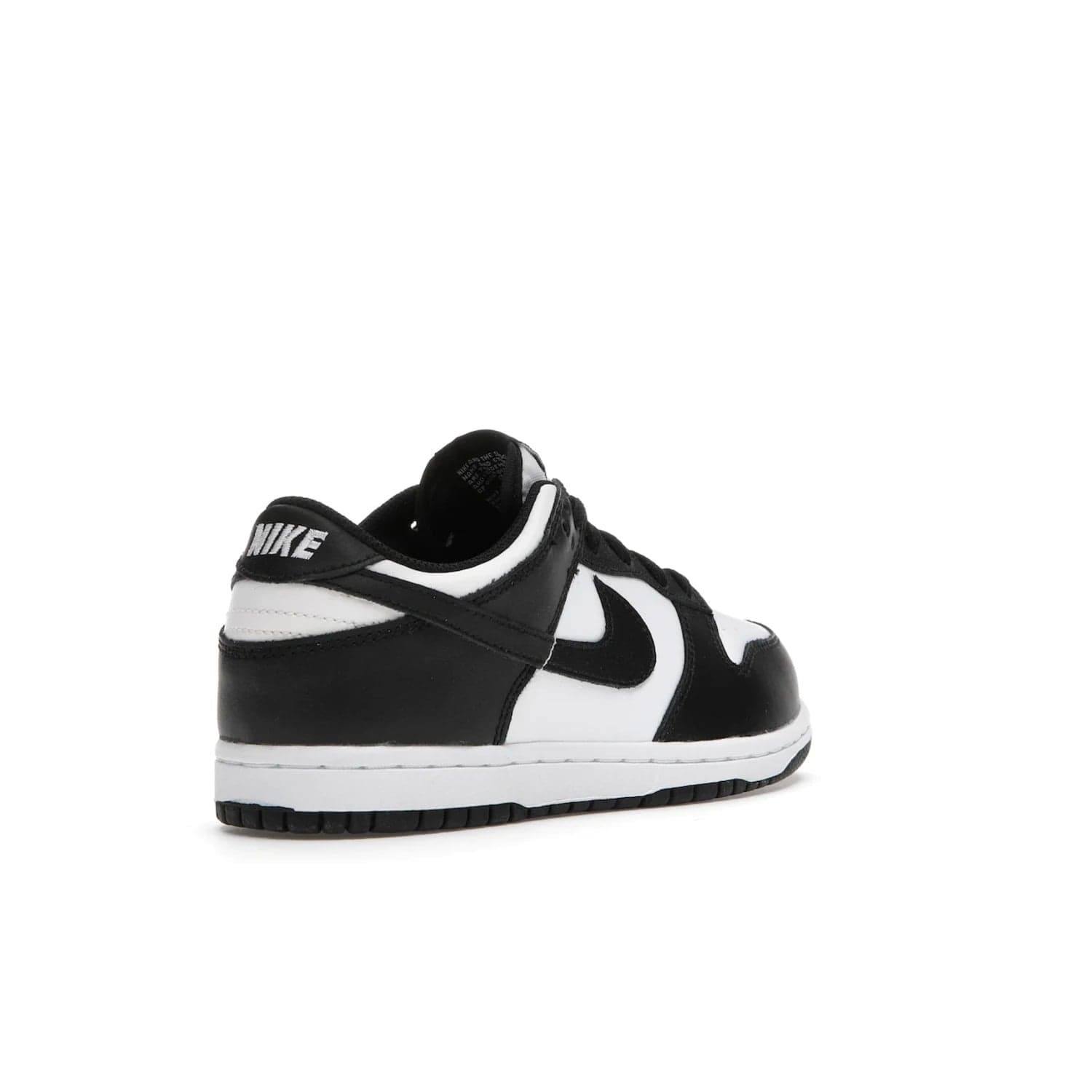 Nike Dunk Low Retro White Black Panda (2021) (PS) - Image 32 - Only at www.BallersClubKickz.com - Retro basketball style with modern updates: Nike Dunk Low PS White/Black. Find the classic sneaker with all-white leather upper, black overlays, black Swoosh branding an more. Originally released in March 2021.