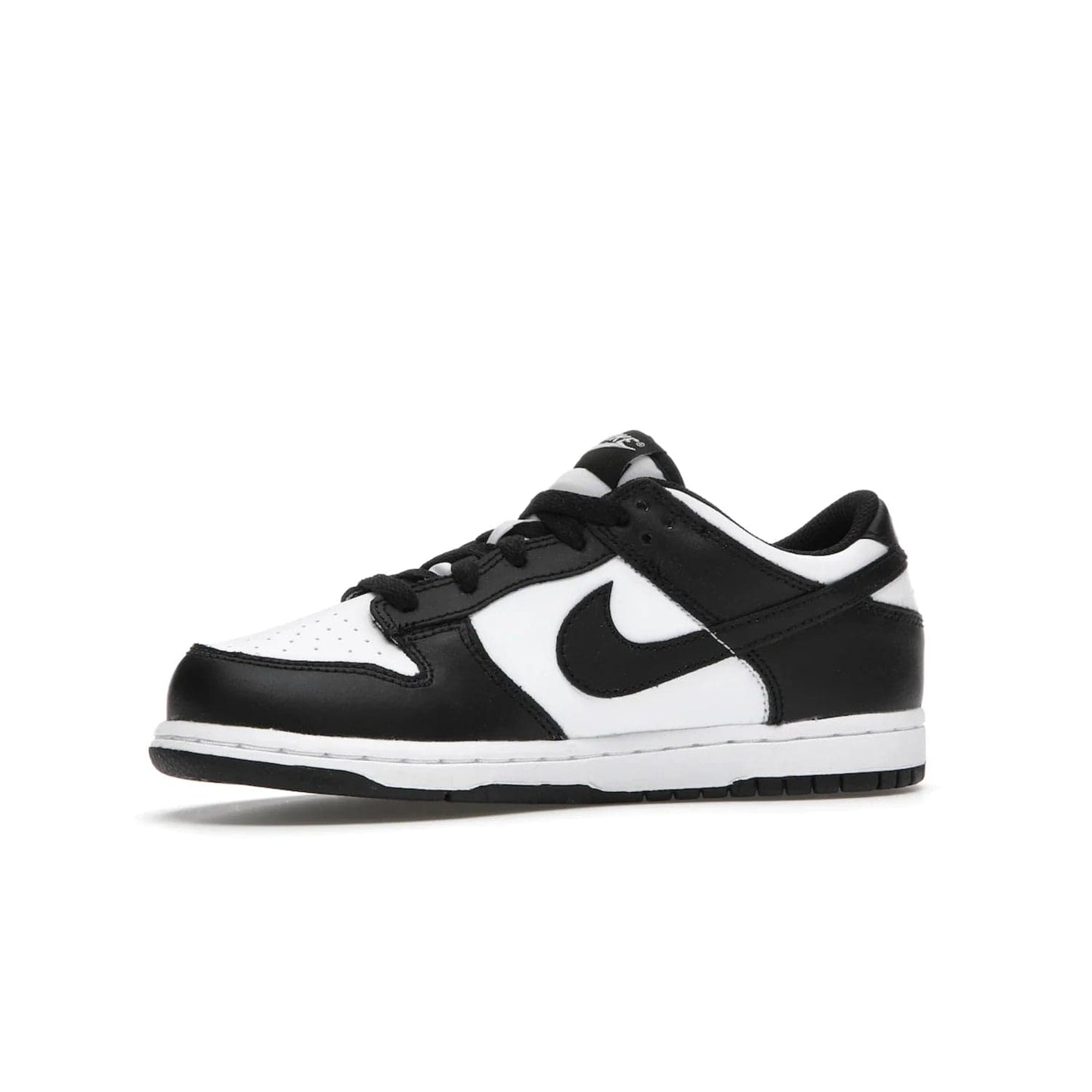 Nike Dunk Low Retro White Black Panda (2021) (PS) - Image 17 - Only at www.BallersClubKickz.com - Retro basketball style with modern updates: Nike Dunk Low PS White/Black. Find the classic sneaker with all-white leather upper, black overlays, black Swoosh branding an more. Originally released in March 2021.