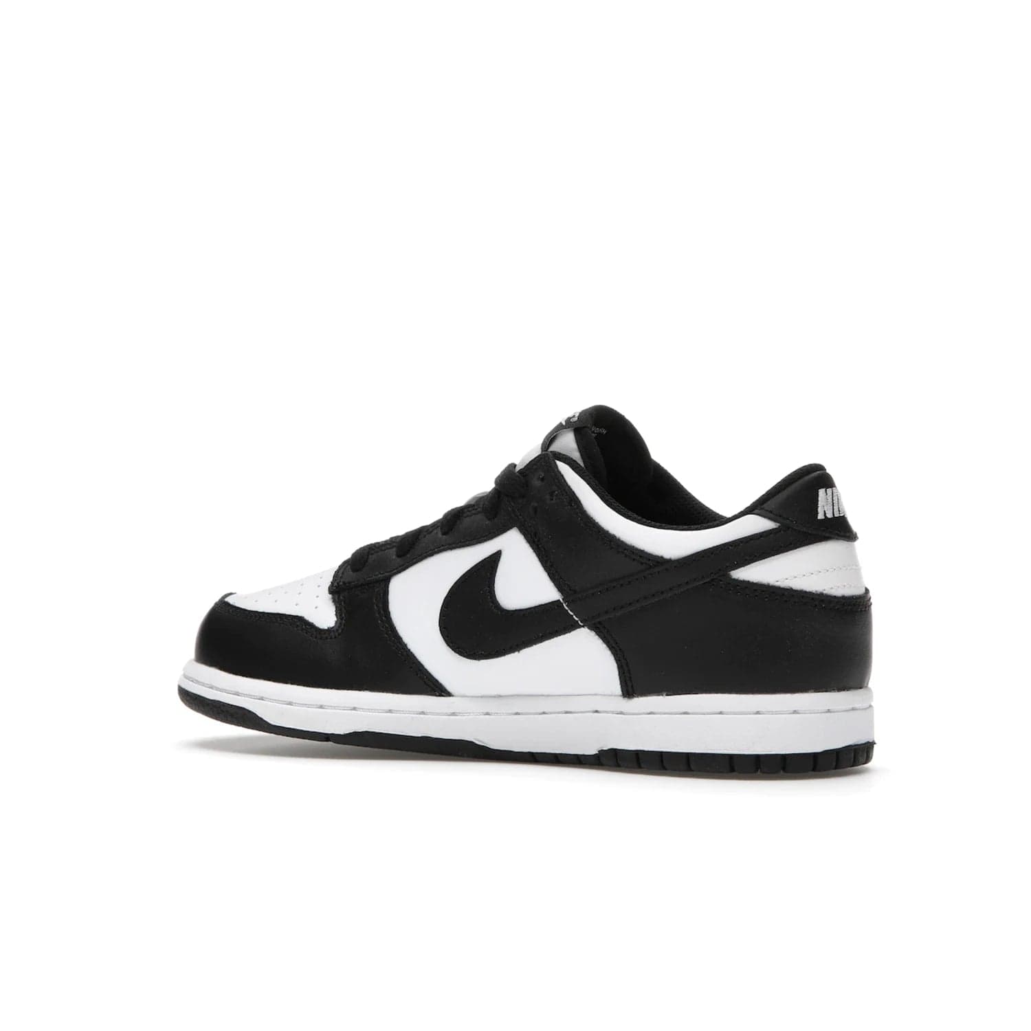 Nike Dunk Low Retro White Black Panda (2021) (PS) - Image 22 - Only at www.BallersClubKickz.com - Retro basketball style with modern updates: Nike Dunk Low PS White/Black. Find the classic sneaker with all-white leather upper, black overlays, black Swoosh branding an more. Originally released in March 2021.