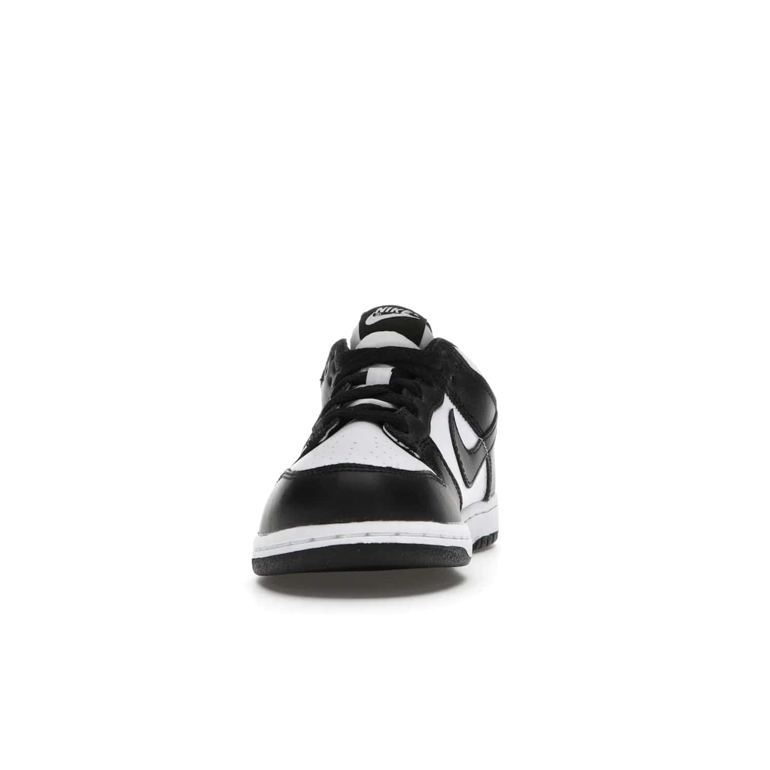 Nike Dunk Low Retro White Black Panda (2021) (PS) - Image 11 - Only at www.BallersClubKickz.com - Retro basketball style with modern updates: Nike Dunk Low PS White/Black. Find the classic sneaker with all-white leather upper, black overlays, black Swoosh branding an more. Originally released in March 2021.