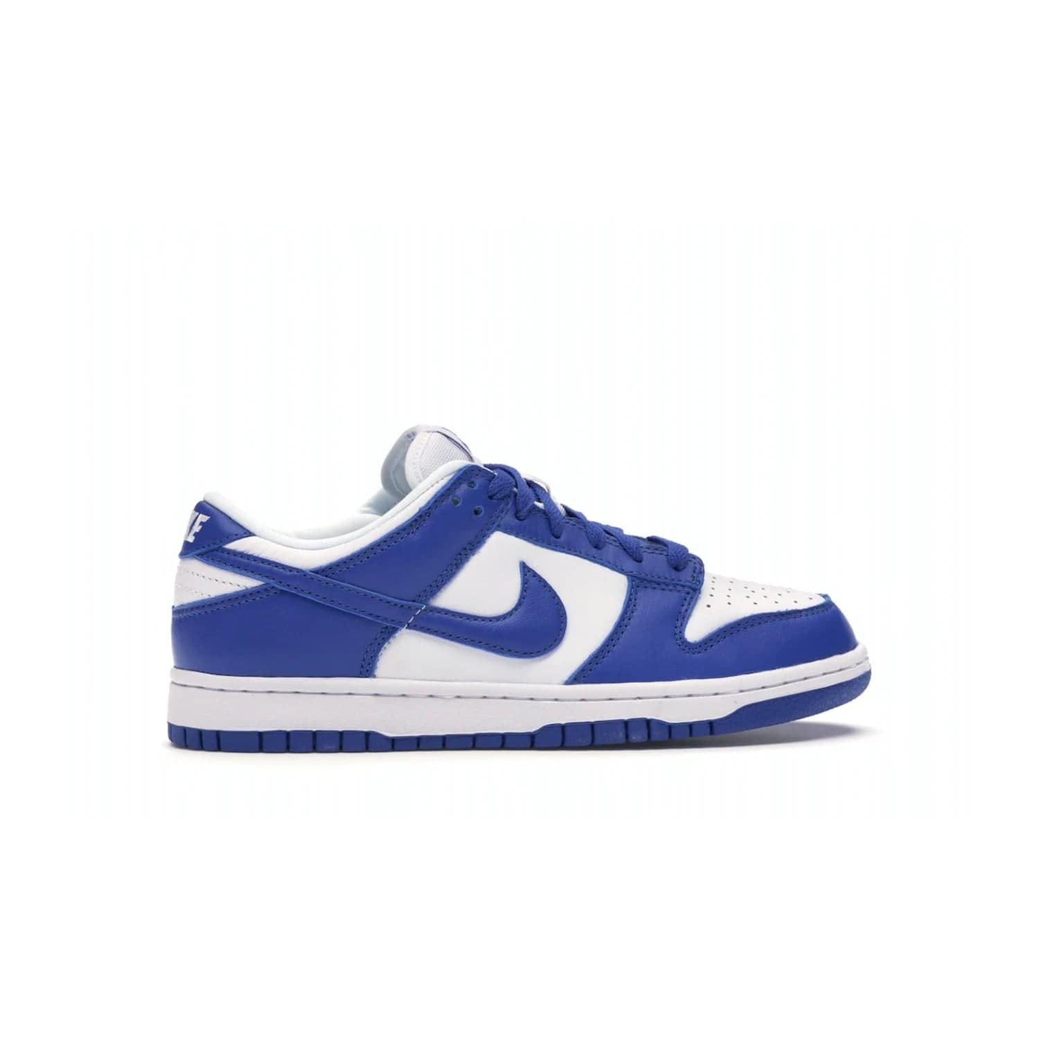 Nike Dunk Low SP Kentucky (2020/2022) - Image 36 - Only at www.BallersClubKickz.com - Classic Nike Dunk Low SP Kentucky with timeless White/Varsity Royal colorway. White leather upper, royal outsole, and Nike branding. A hit since March 2020 homage to the 1985 Nike College Colors program. Show your support with these classic kicks.