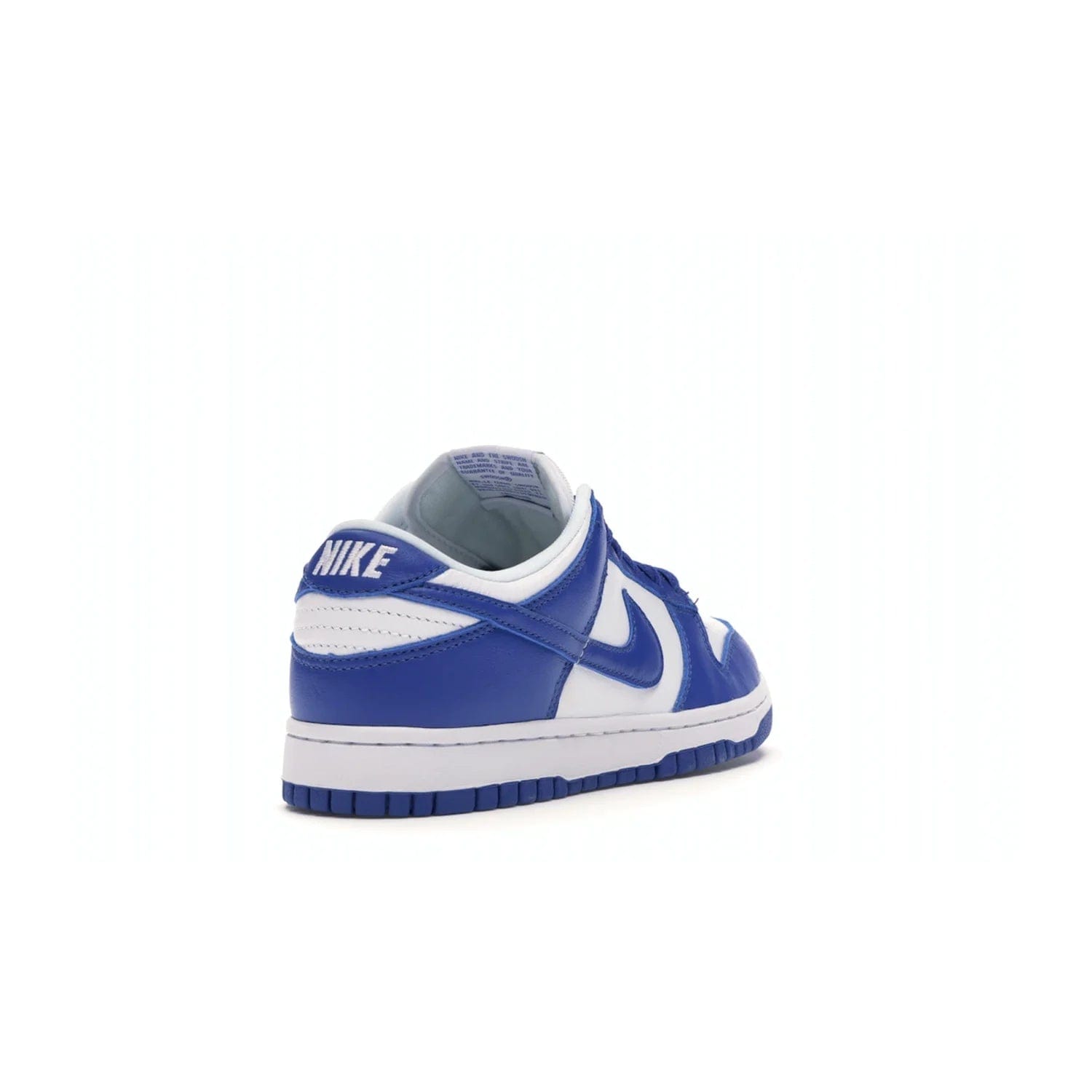 Nike Dunk Low SP Kentucky (2020/2022) - Image 31 - Only at www.BallersClubKickz.com - Classic Nike Dunk Low SP Kentucky with timeless White/Varsity Royal colorway. White leather upper, royal outsole, and Nike branding. A hit since March 2020 homage to the 1985 Nike College Colors program. Show your support with these classic kicks.