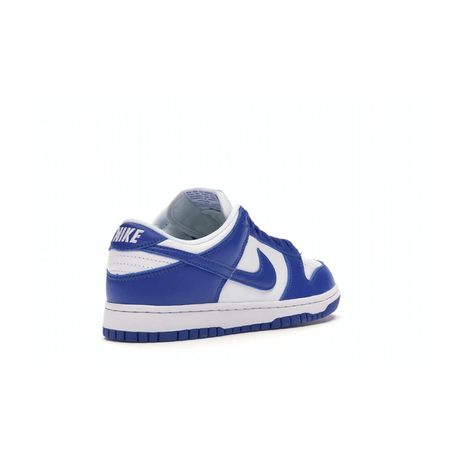 Nike Dunk Low SP Kentucky (2020/2022) - Image 32 - Only at www.BallersClubKickz.com - Classic Nike Dunk Low SP Kentucky with timeless White/Varsity Royal colorway. White leather upper, royal outsole, and Nike branding. A hit since March 2020 homage to the 1985 Nike College Colors program. Show your support with these classic kicks.