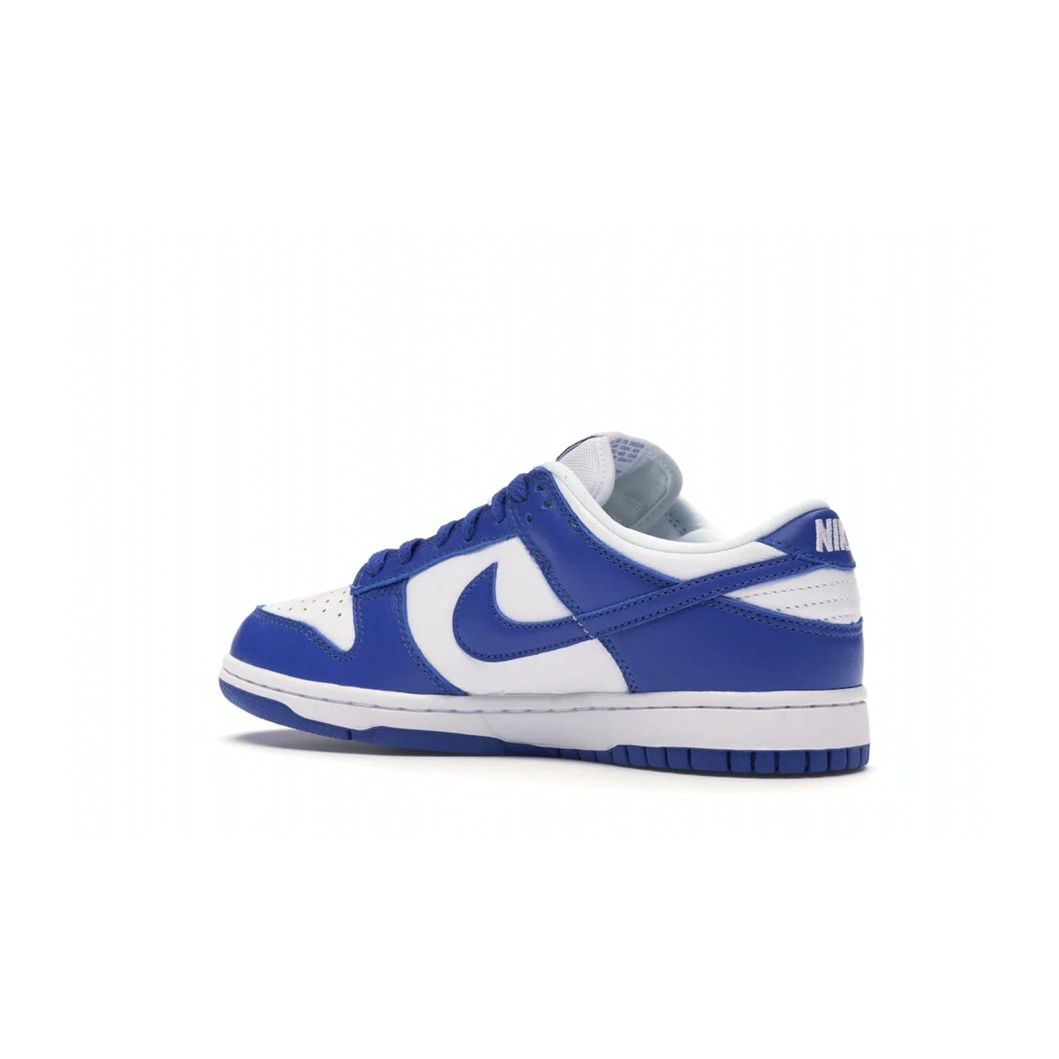 Nike Dunk Low SP Kentucky (2020/2022) - Image 22 - Only at www.BallersClubKickz.com - Classic Nike Dunk Low SP Kentucky with timeless White/Varsity Royal colorway. White leather upper, royal outsole, and Nike branding. A hit since March 2020 homage to the 1985 Nike College Colors program. Show your support with these classic kicks.
