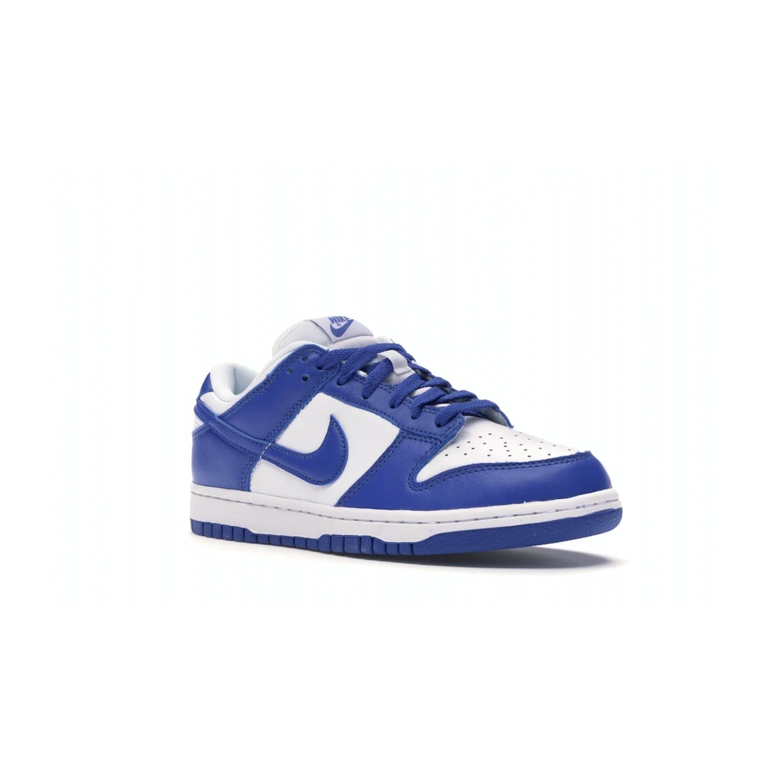 Nike Dunk Low SP Kentucky (2020/2022) - Image 5 - Only at www.BallersClubKickz.com - Classic Nike Dunk Low SP Kentucky with timeless White/Varsity Royal colorway. White leather upper, royal outsole, and Nike branding. A hit since March 2020 homage to the 1985 Nike College Colors program. Show your support with these classic kicks.
